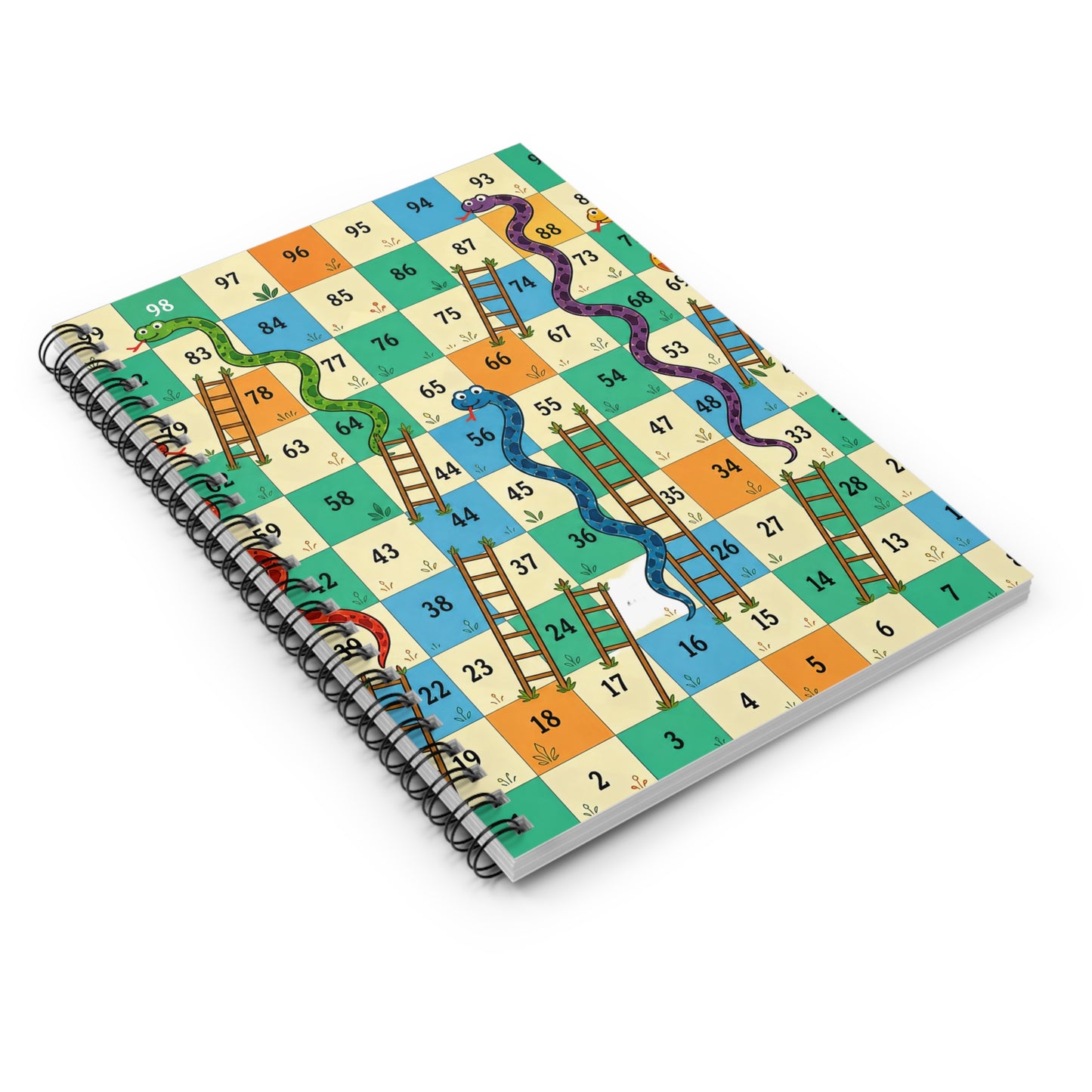 Printable Snakes and Ladders Board Game | Vibrant Cartoon Board Game notebook Design