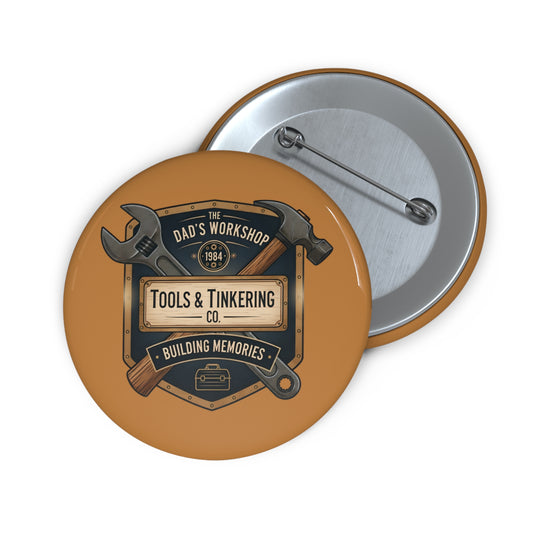 Button - Vintage Dad's Workshop Tool Logo