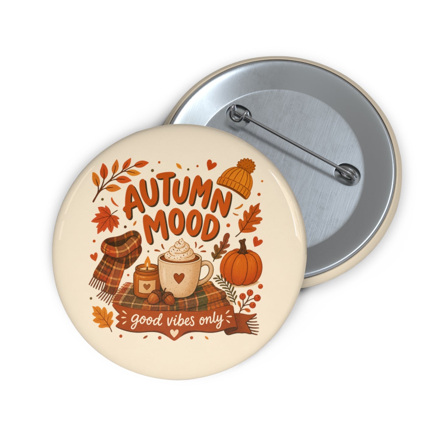 Cute Autumn Aesthetic button Design for Fall Lovers and Cozy Season