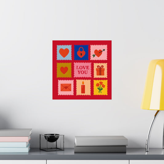Poster - vintage Love stamps