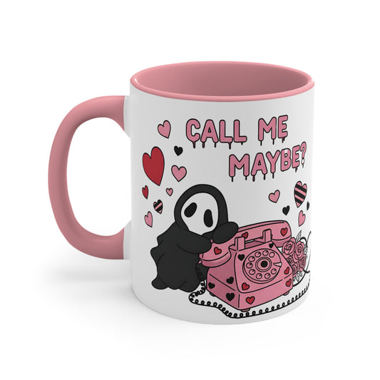 Pink inside 11 oz mug - call me