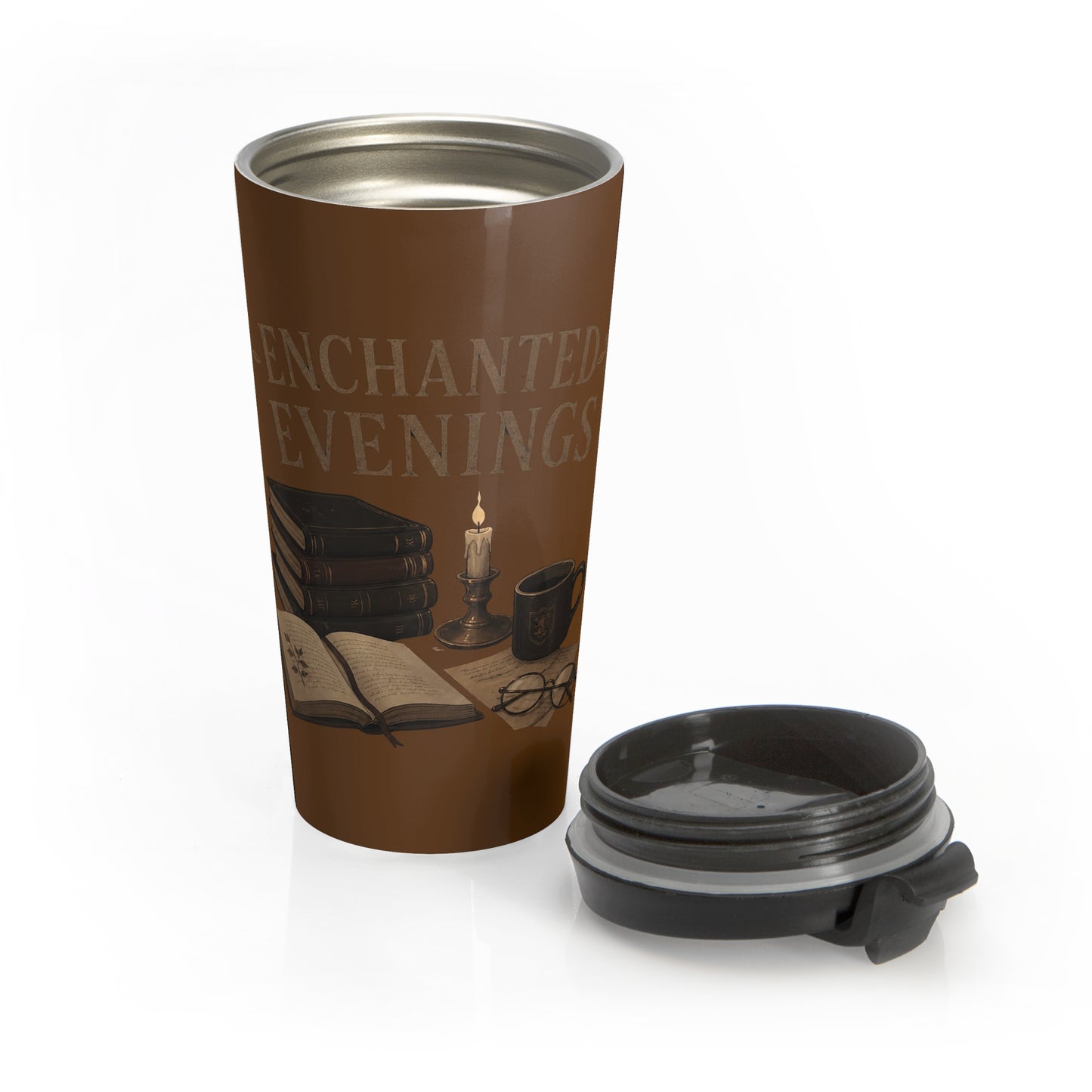 the Best travel mug Gift for a Dark Academia Book Lover-Enchanted Evenings Edition