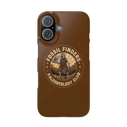 Iphone 16 slim case - Vintage Fossil Finders Dinosaur Badge