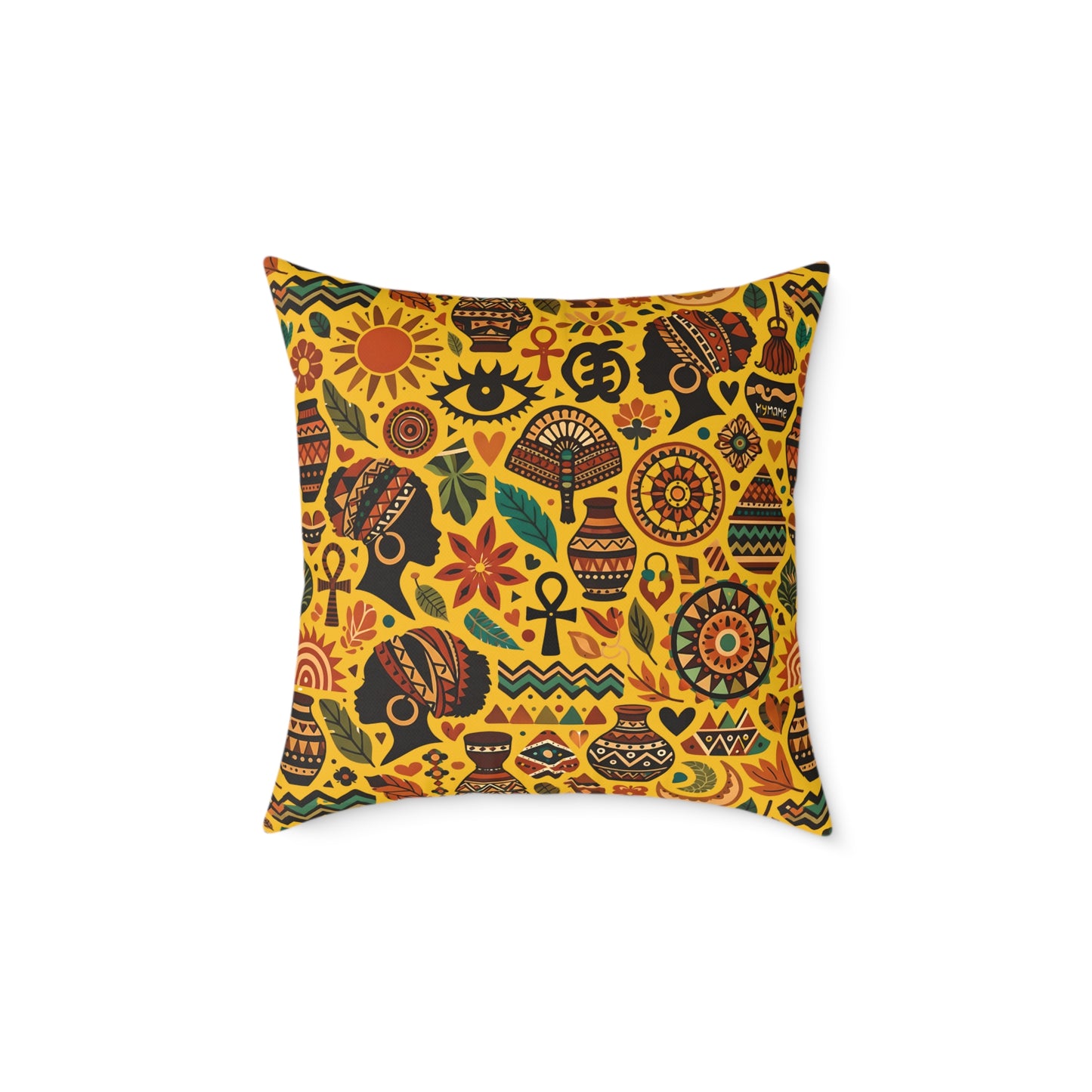 Throw pillow -Boho Afrocentric Tribal Illustration Pattern