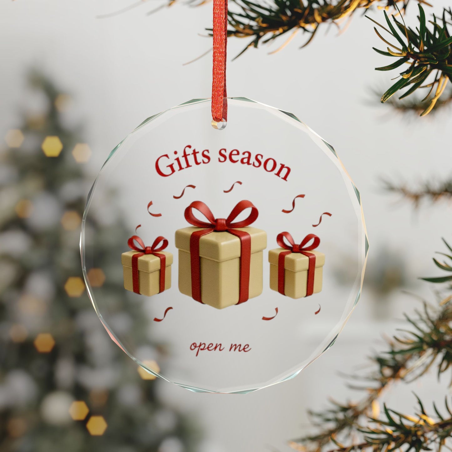 Crystal glass ornament - the Gifts season