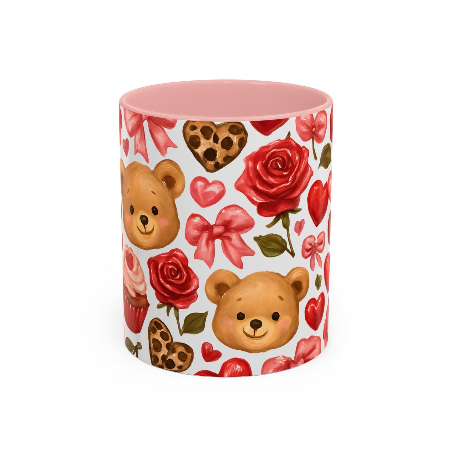 Inside colour mug - teddy bear pattern