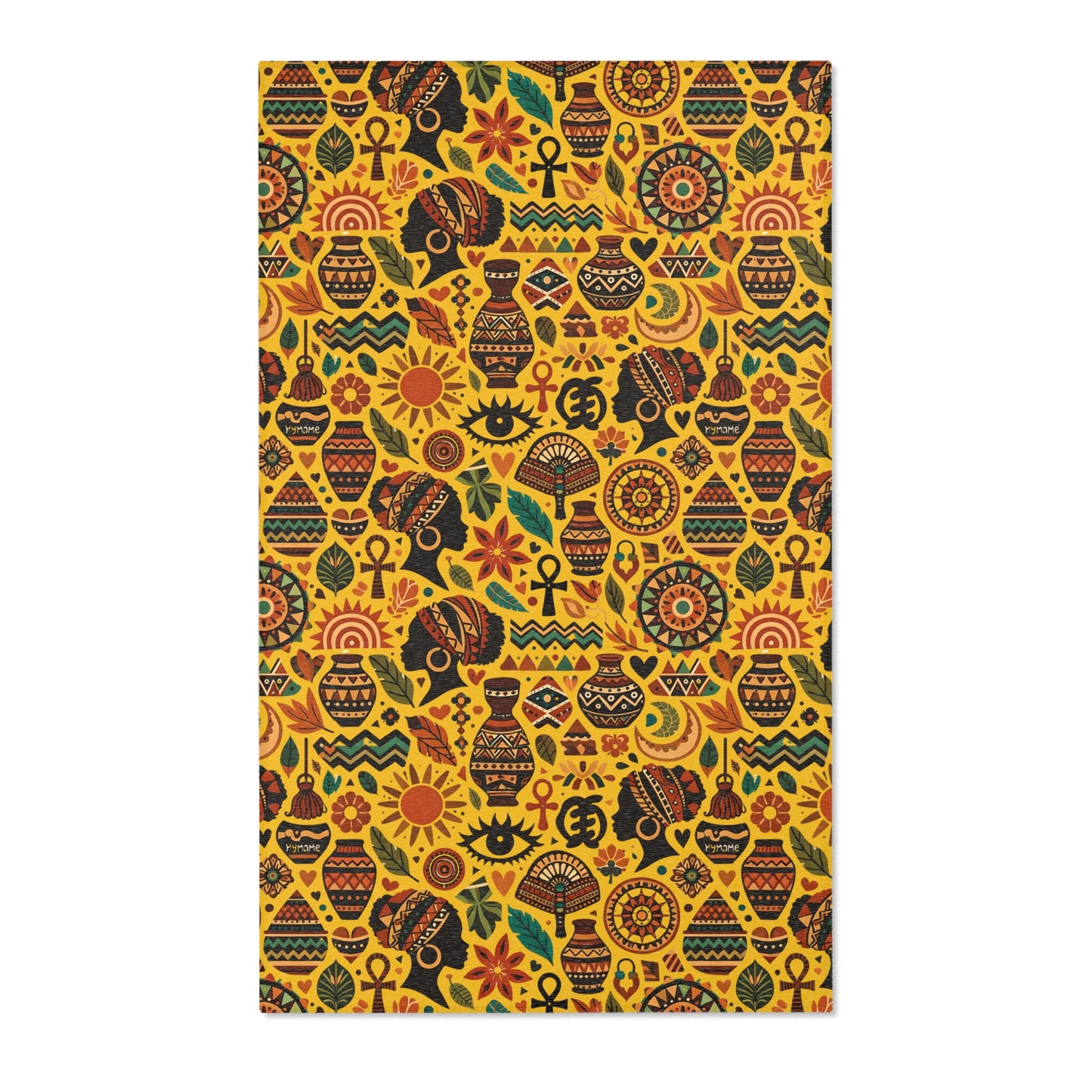 Area rug - Boho Afrocentric Tribal Illustration Pattern