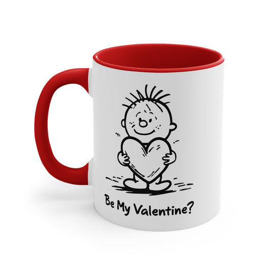 Red inside 11 oz mug -be my valentine