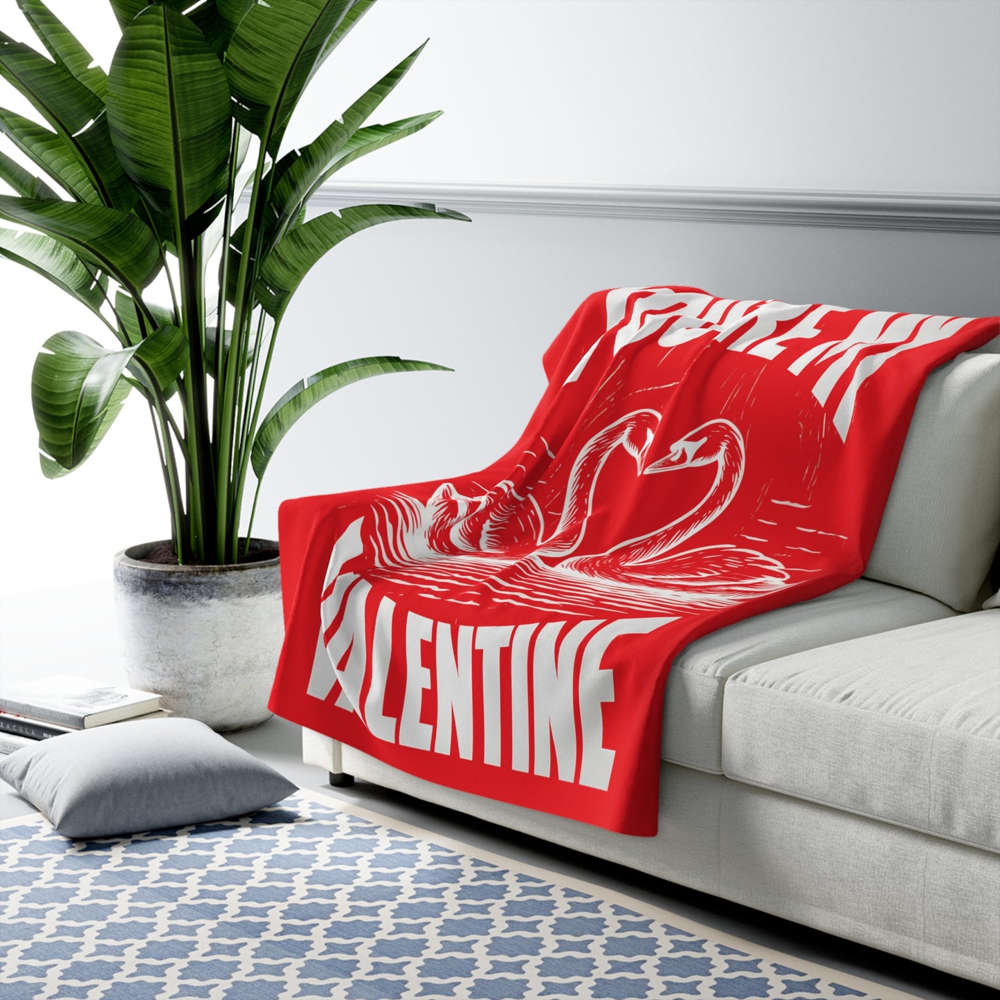 Sherpa blanket - love swans