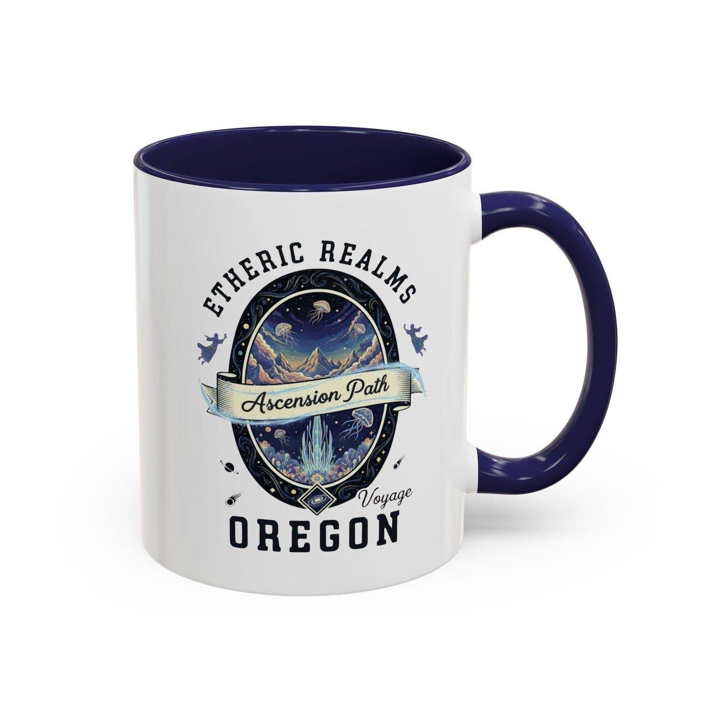Inside coloured mug - Celestial Oregon Vintage Travel Badge