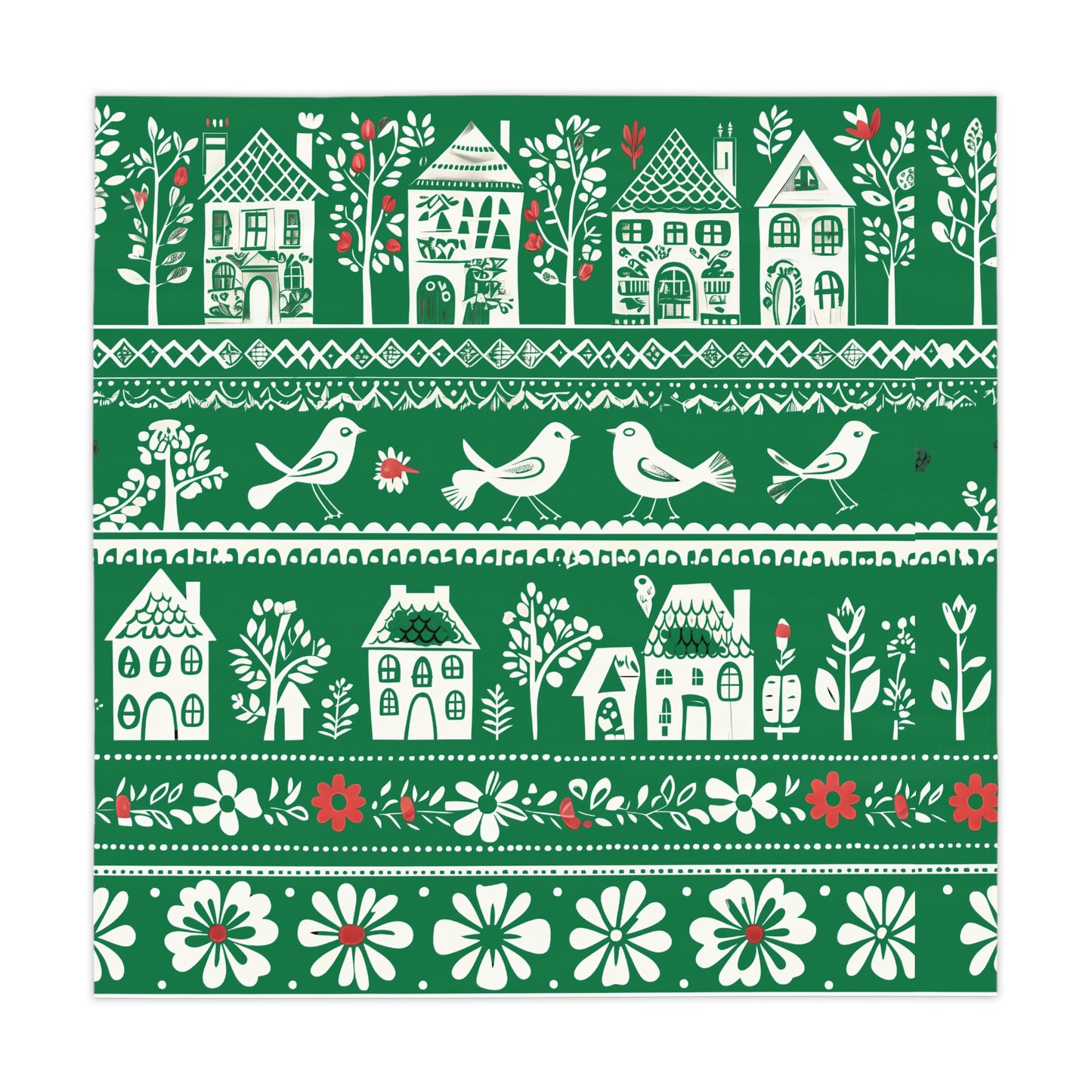 Tablecloth - the folk art garden pattern