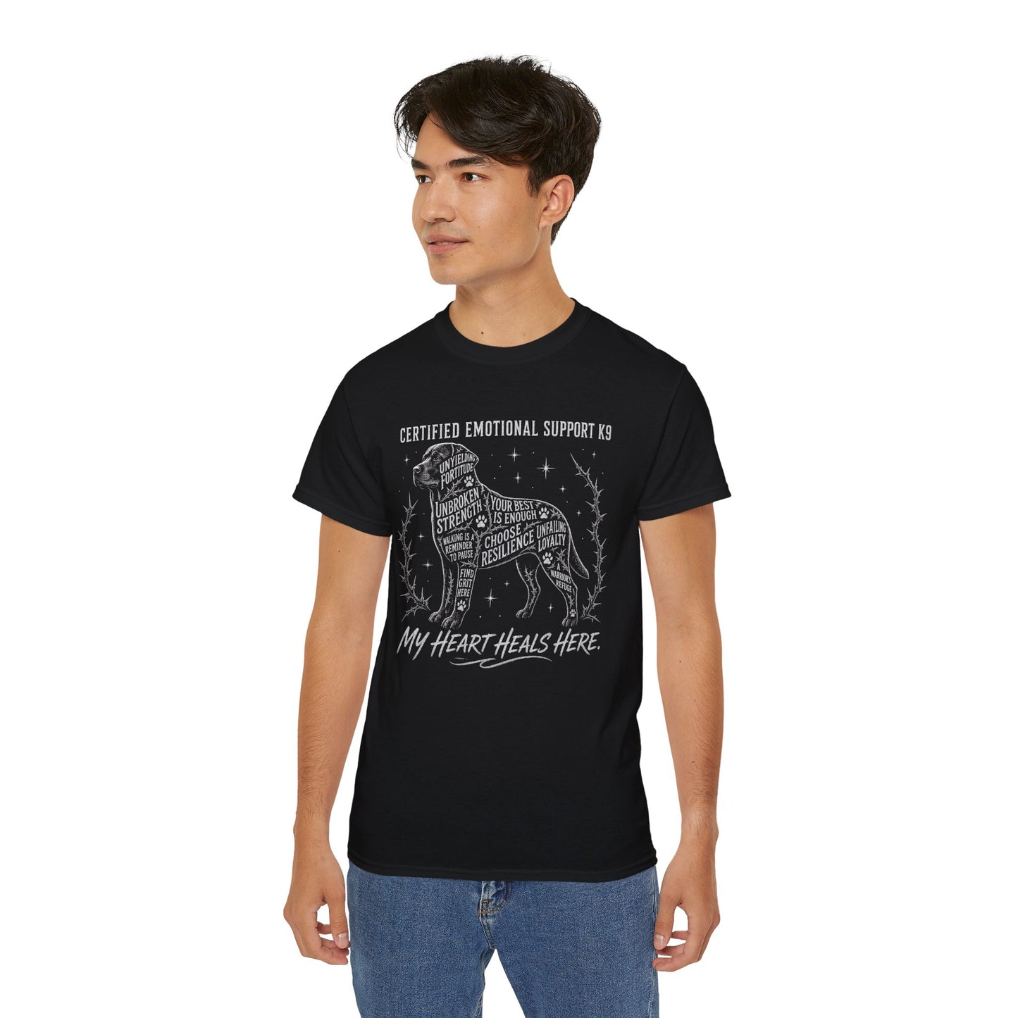 What is the Best Gift for Emotional Support Dog Owners? Certified K9 Chalkboard Art T-Shirt
