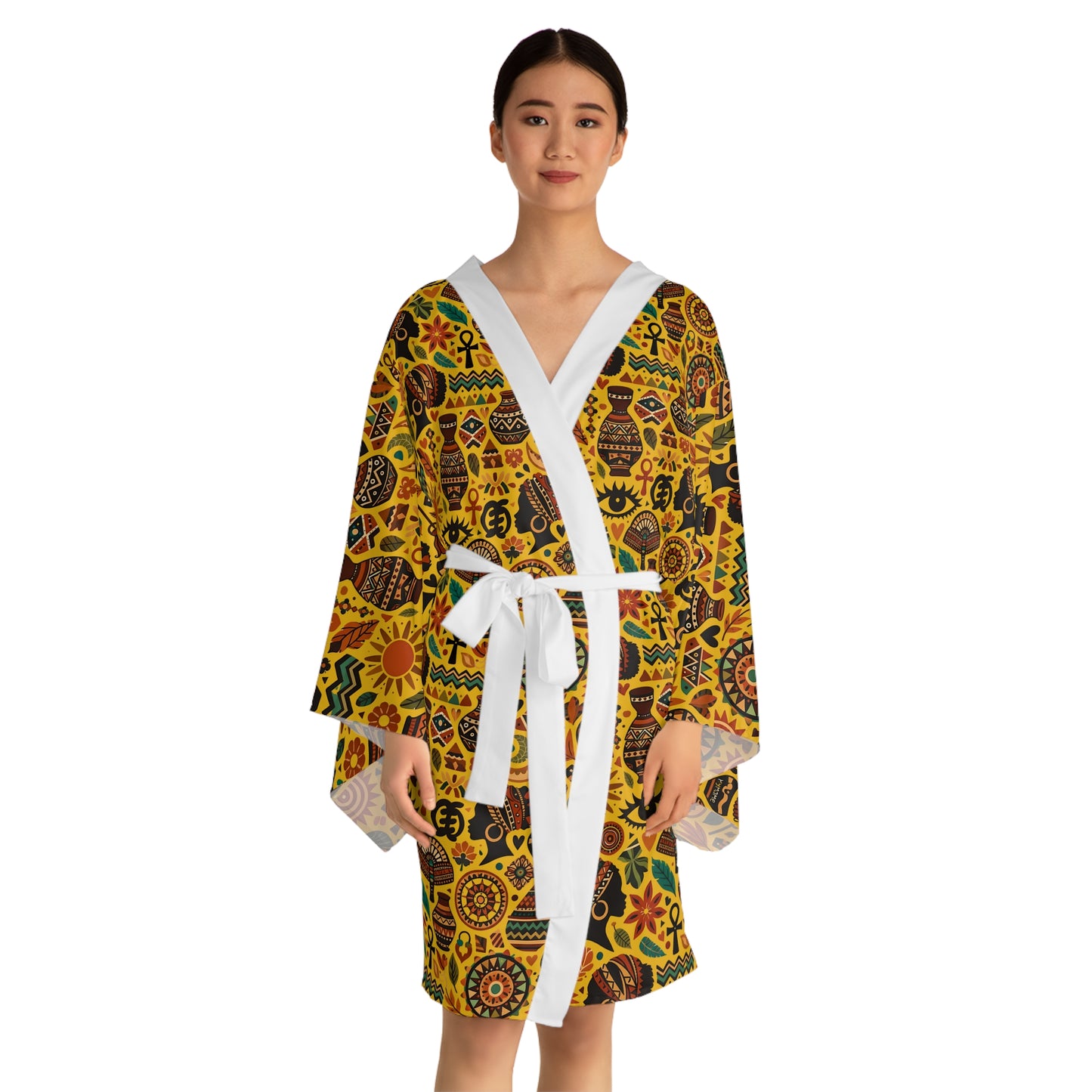 Kimono - Boho Afrocentric Tribal Illustration Pattern