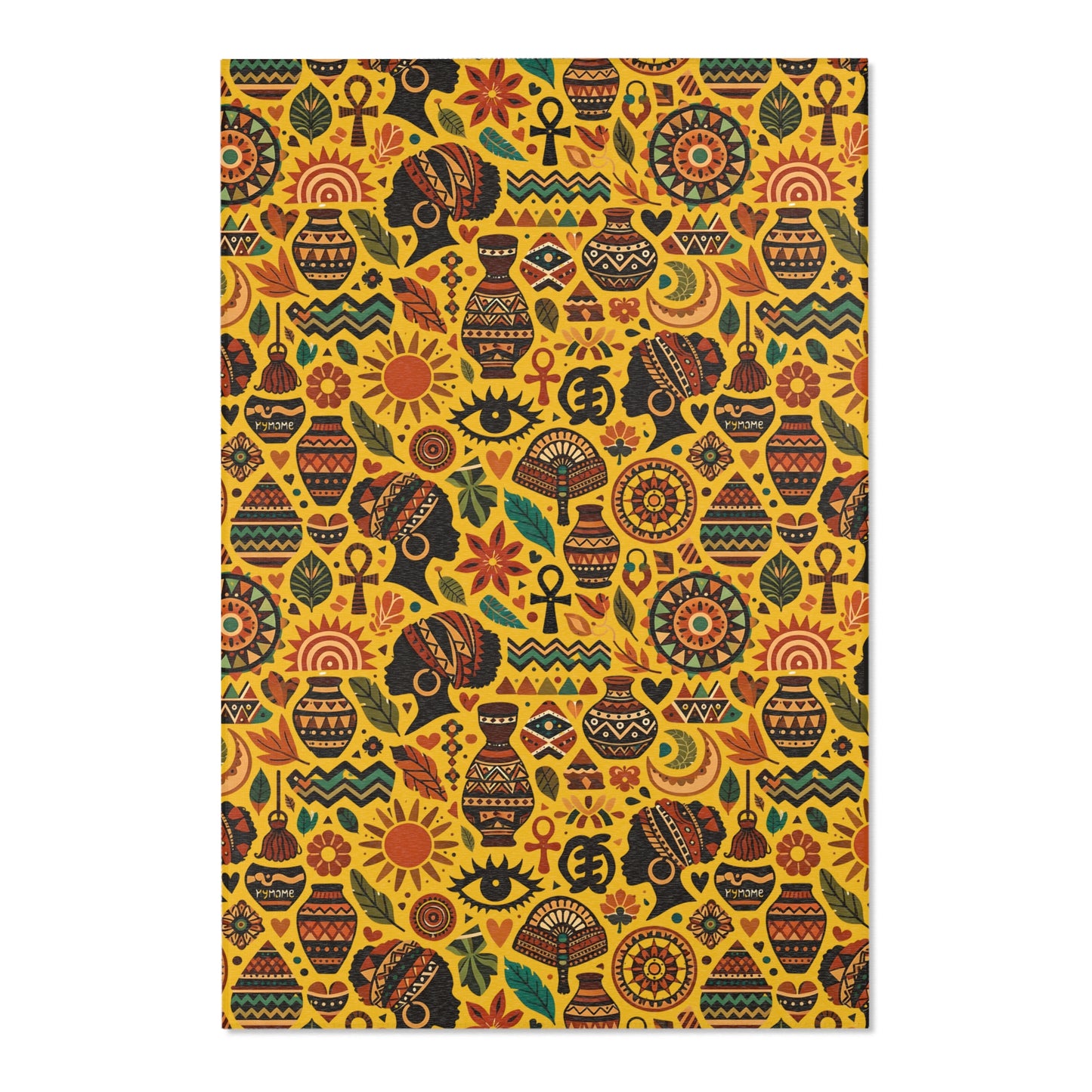 Area rug - Boho Afrocentric Tribal Illustration Pattern