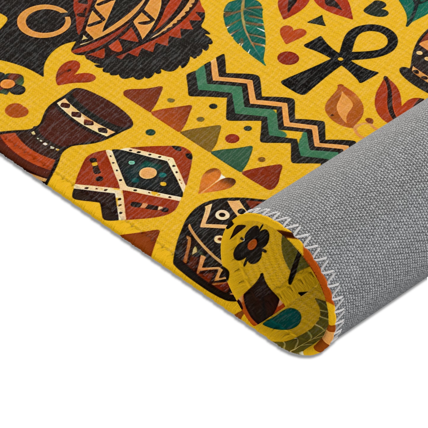 Area rug - Boho Afrocentric Tribal Illustration Pattern