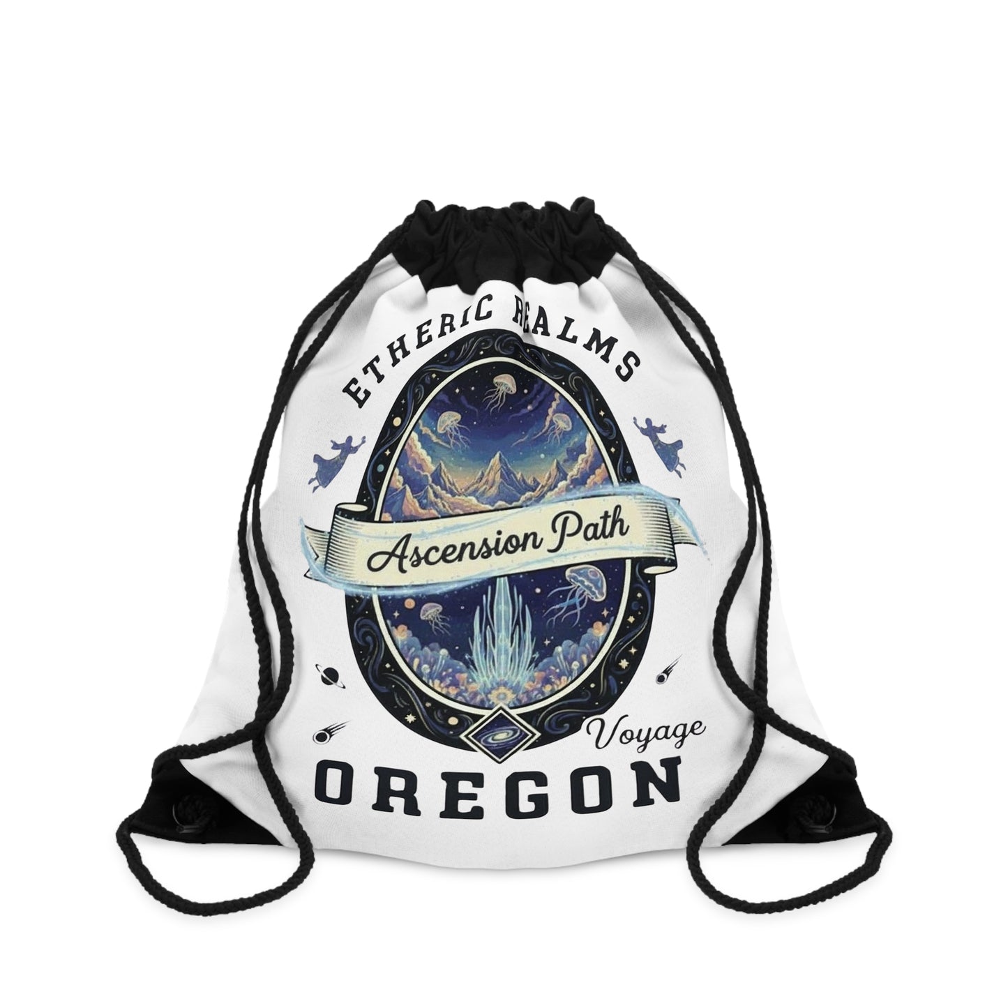 Drawstring bag - Celestial Oregon Vintage Travel Badge