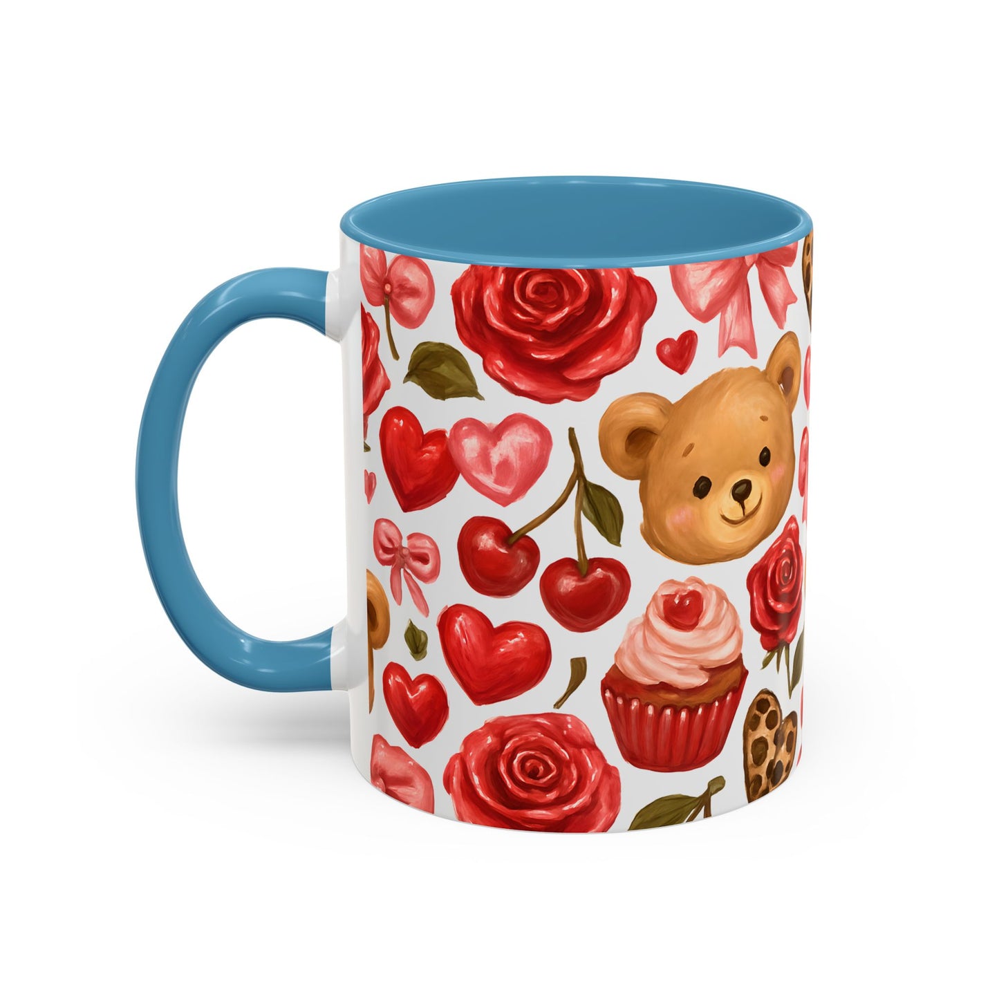 Inside colour mug - teddy bear pattern