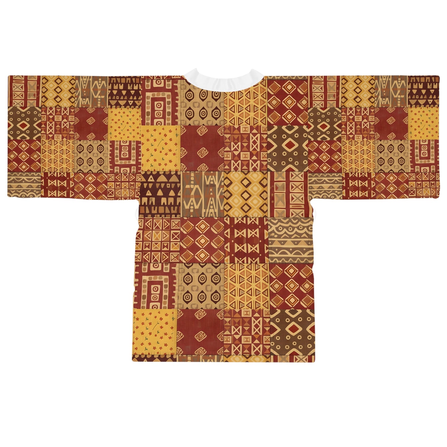 Long sleeves kimono - African Inspired Tribal Mosaic Pattern