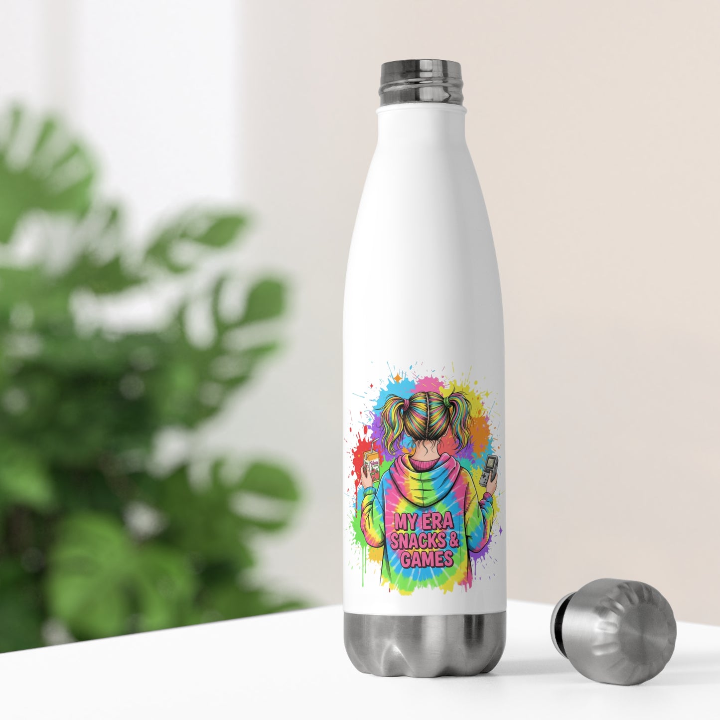 Insulated Bottle - Retro Gamer Girl Aesthetic Art
