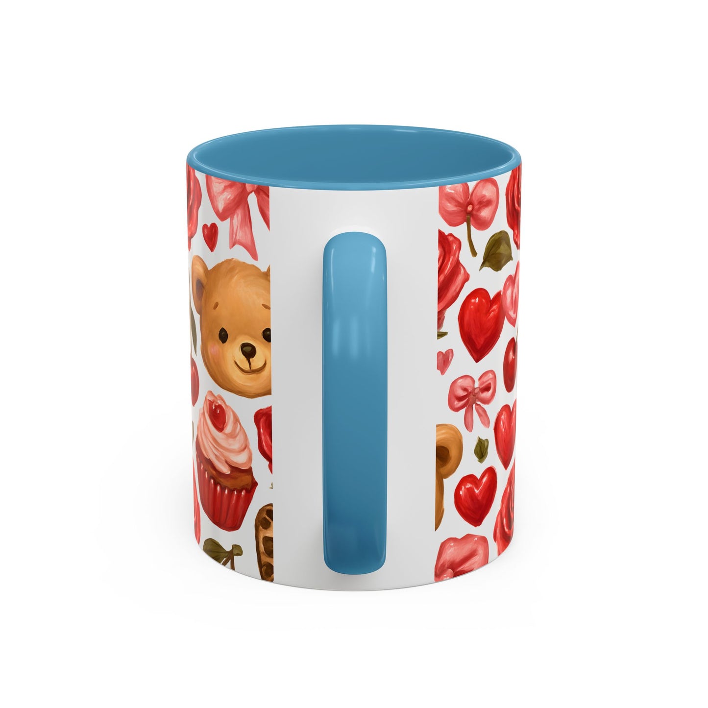Inside colour mug - teddy bear pattern