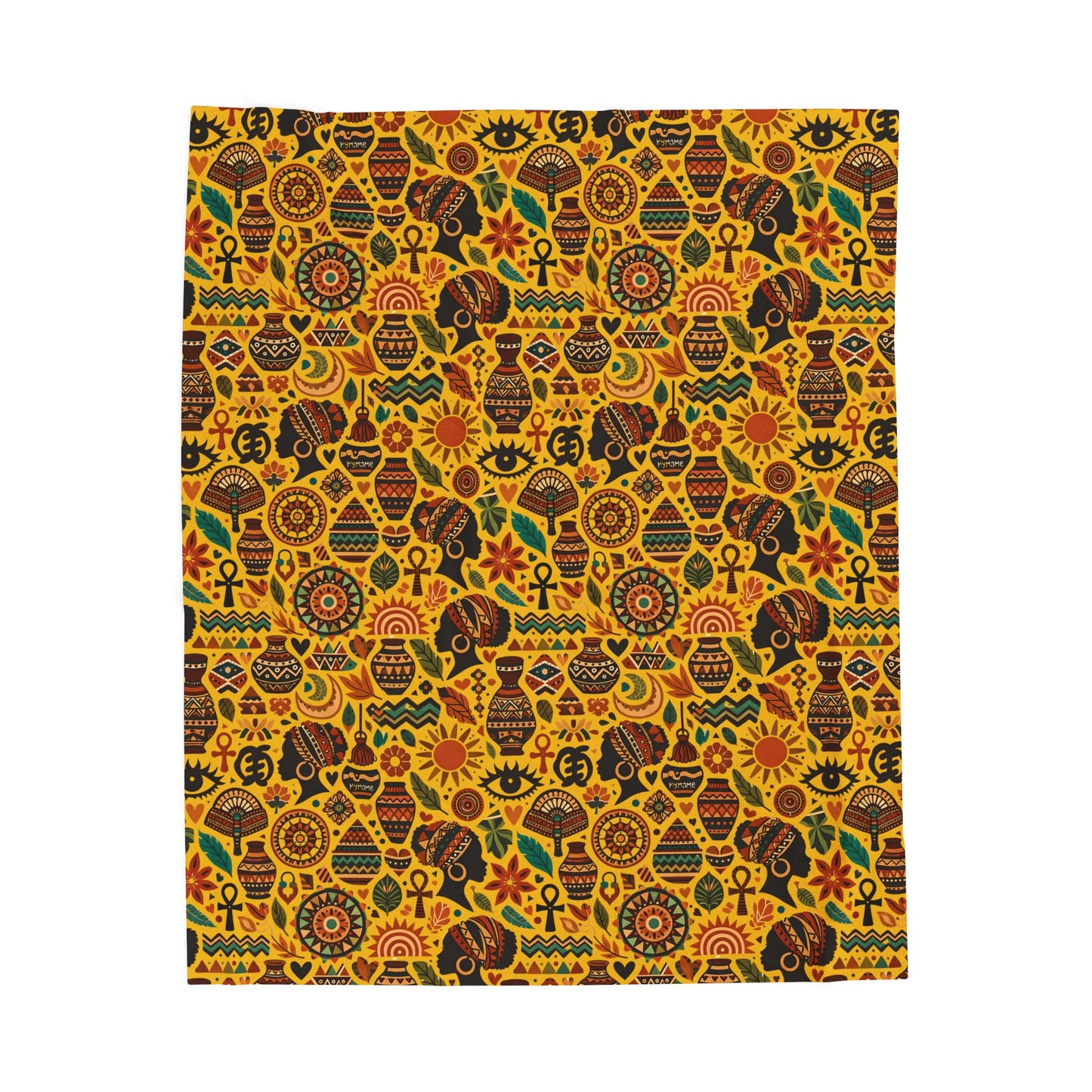 Throw blanket - Boho Afrocentric Tribal Illustration Pattern