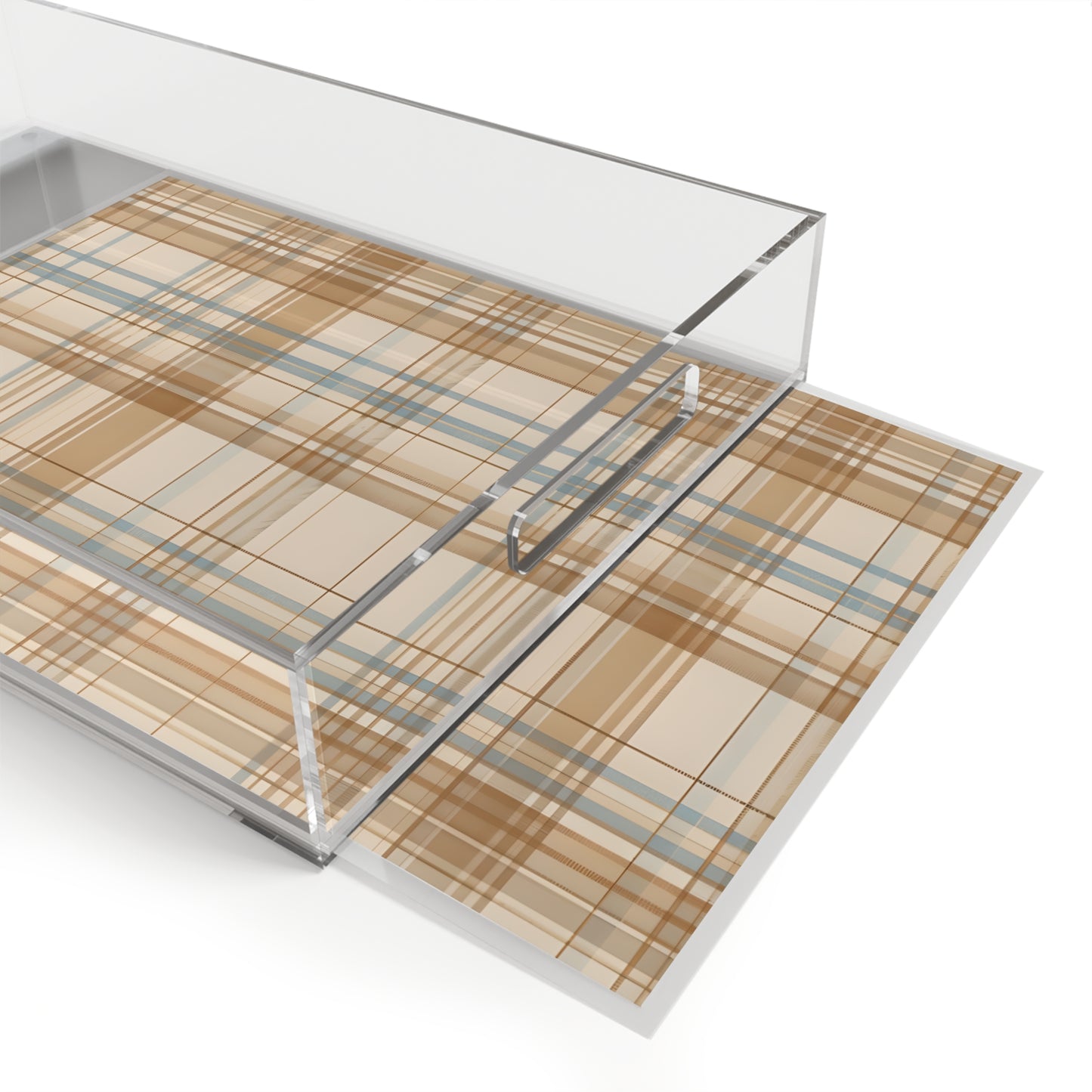 Serving tray - Elegant Beige Tartan Seamless Tile