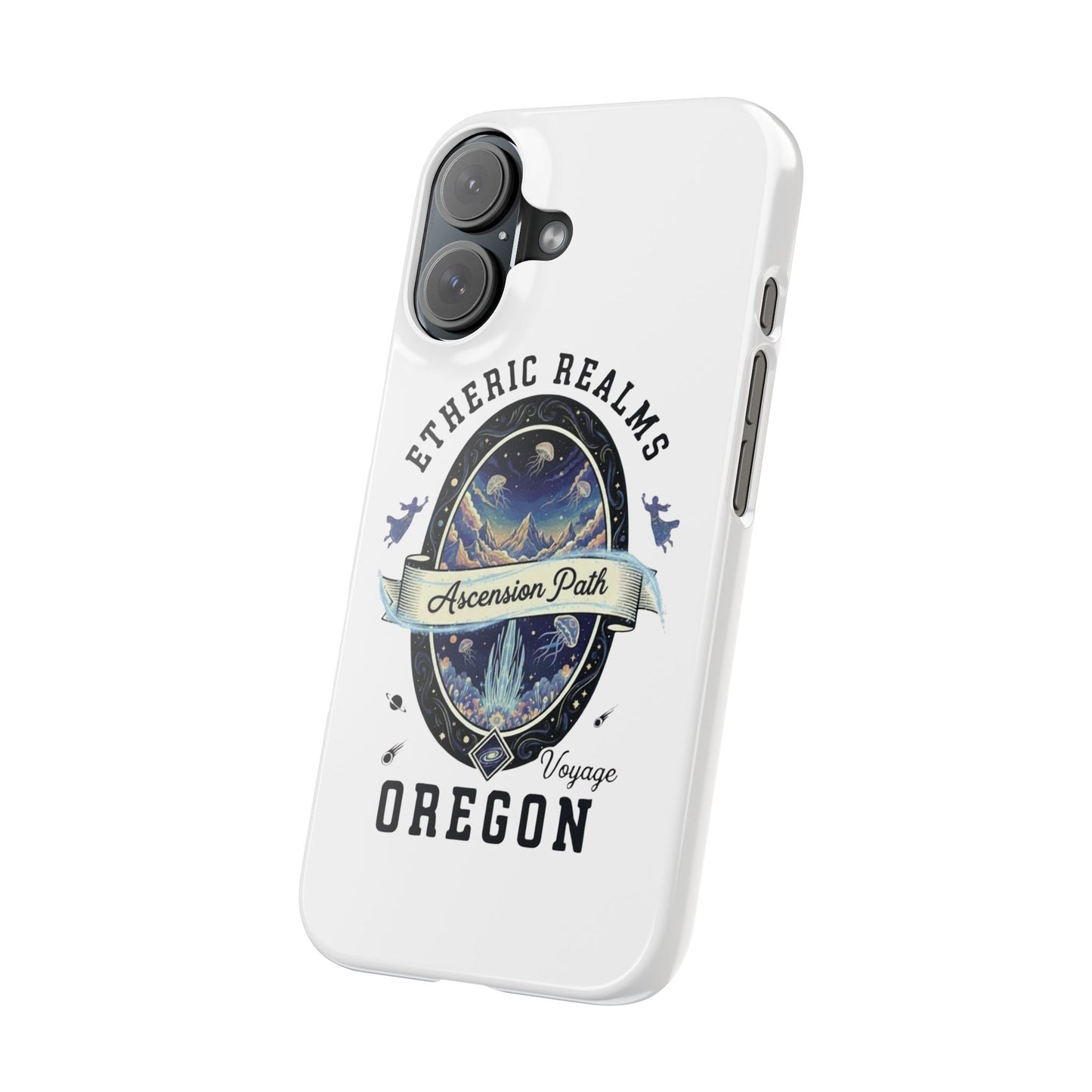Iphone 16 slim case - Celestial Oregon Vintage Travel Badge