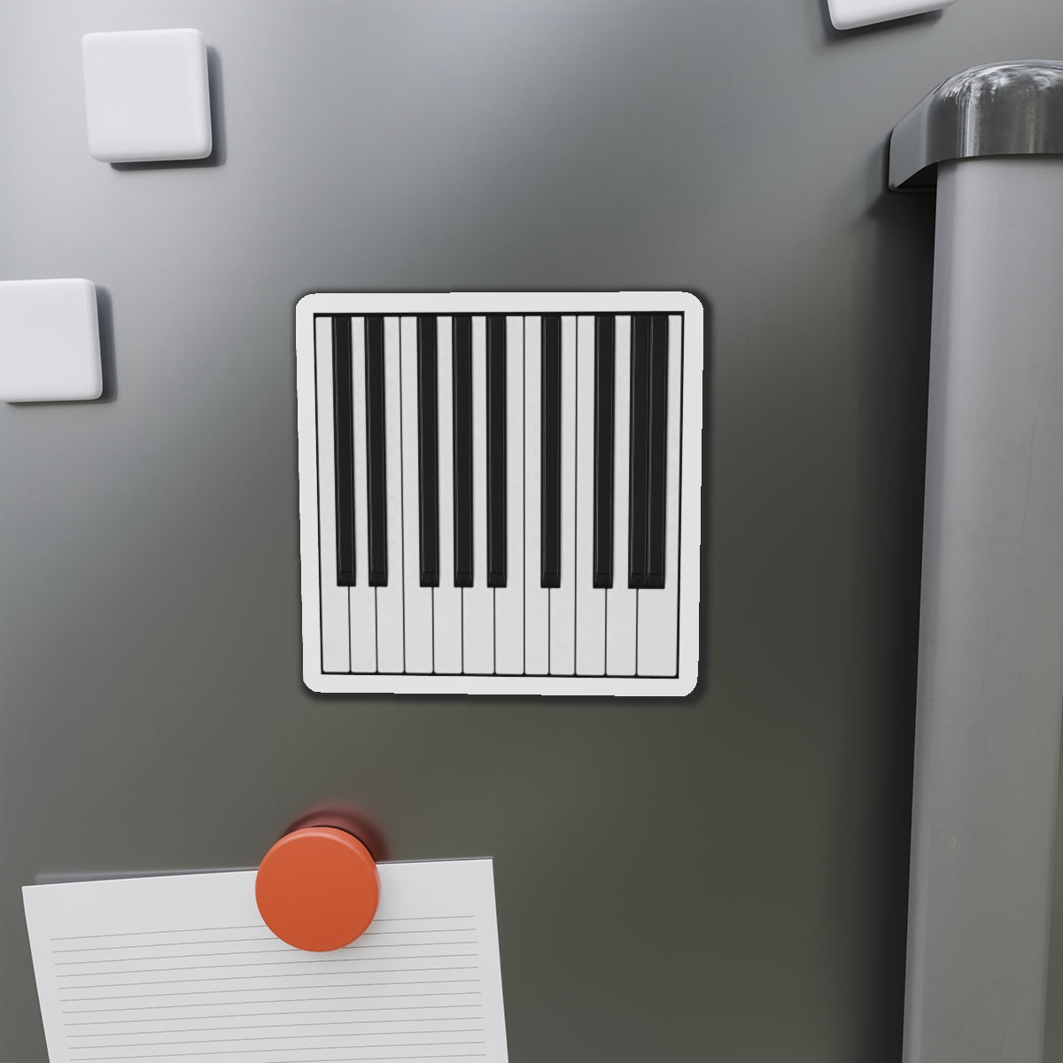 Authentic Miniature Piano Keyboard Pattern die cut magnet - High-Contrast Minimalist Design for Pianists and Musicians .