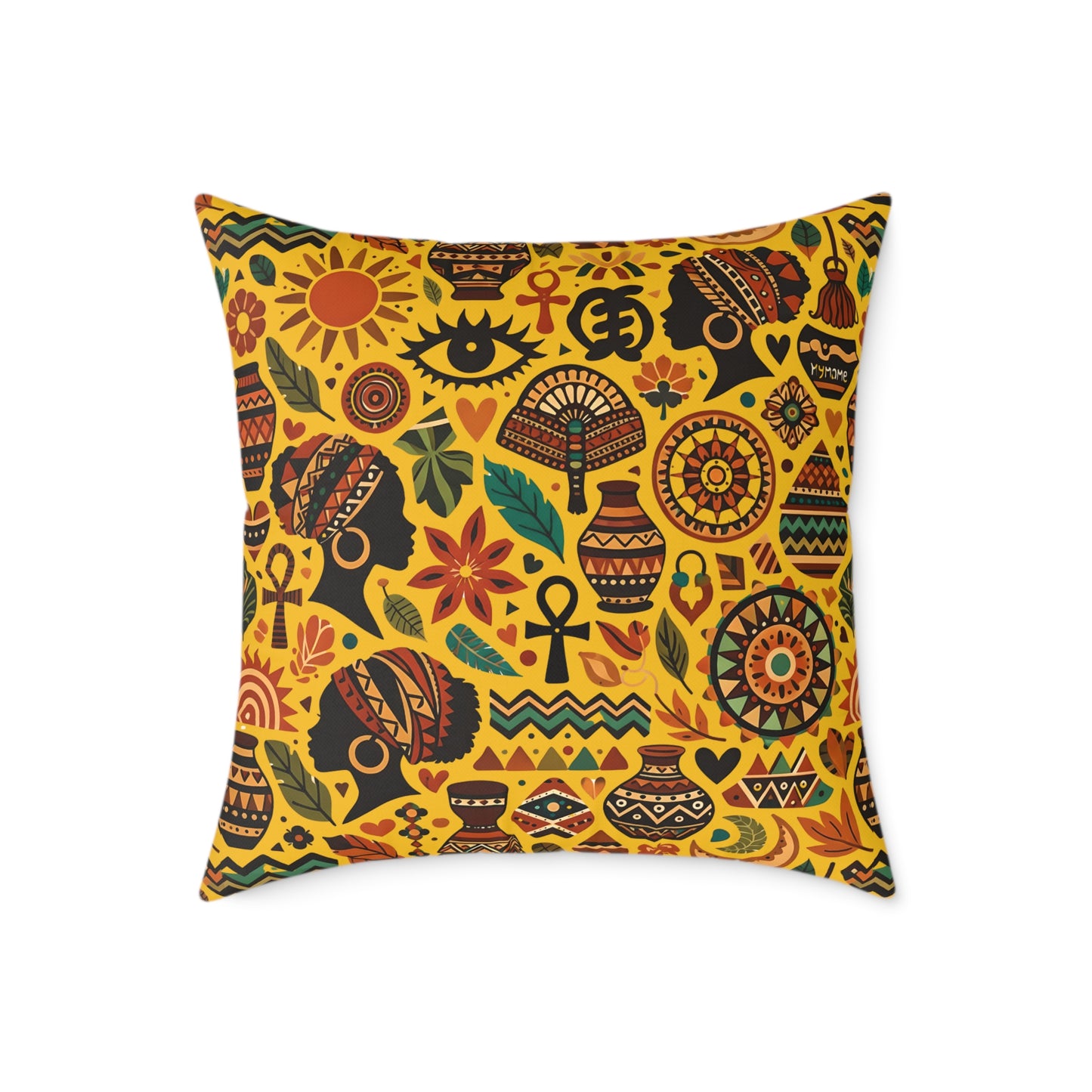 Throw pillow -Boho Afrocentric Tribal Illustration Pattern
