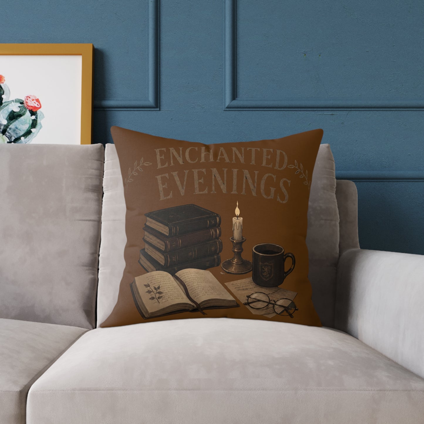 the Best throw pillow Gift for a Dark Academia Book Lover-Enchanted Evenings Edition