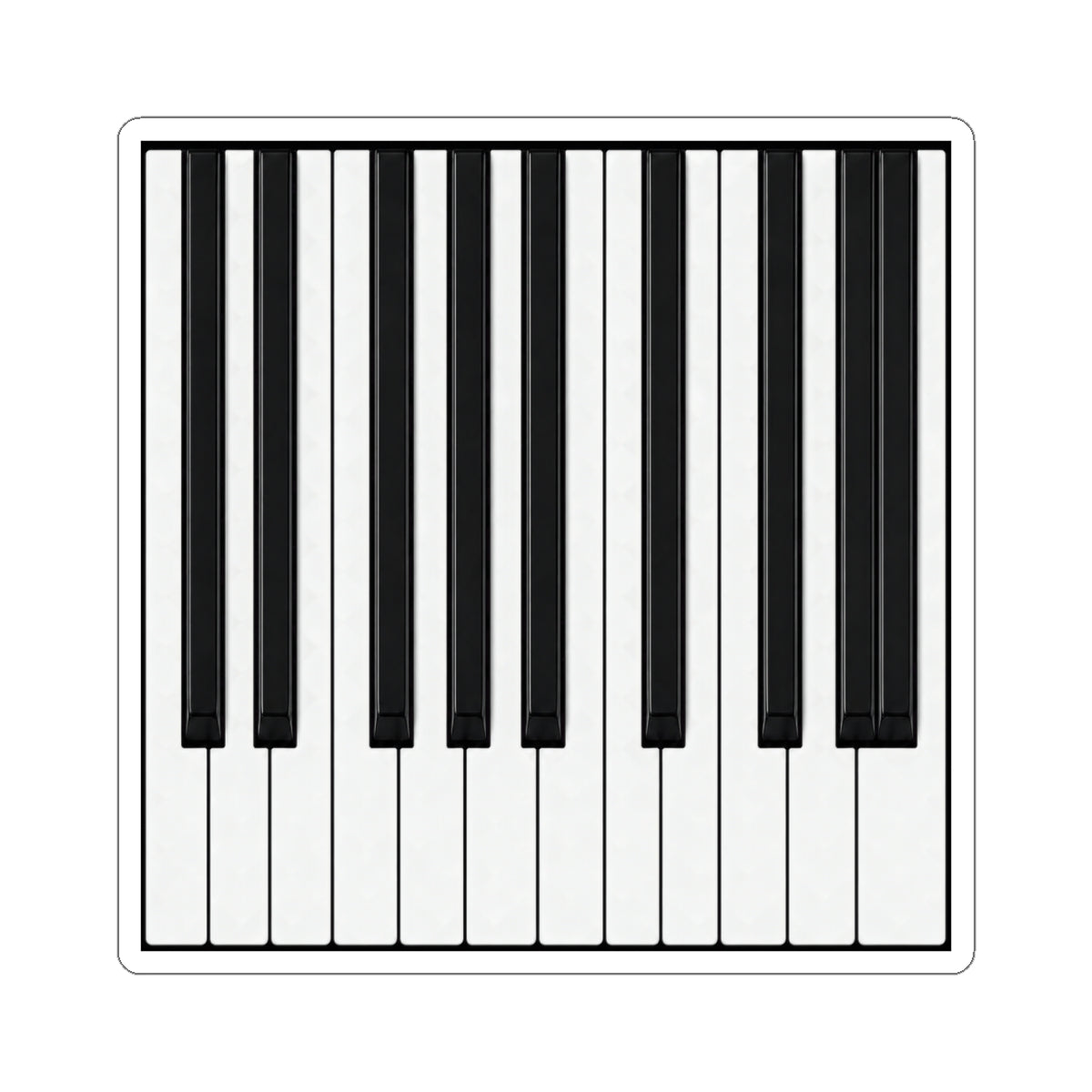 Authentic Miniature Piano Keyboard Pattern kiss cut sticker- High-Contrast Minimalist Design for Pianists and Musicians .