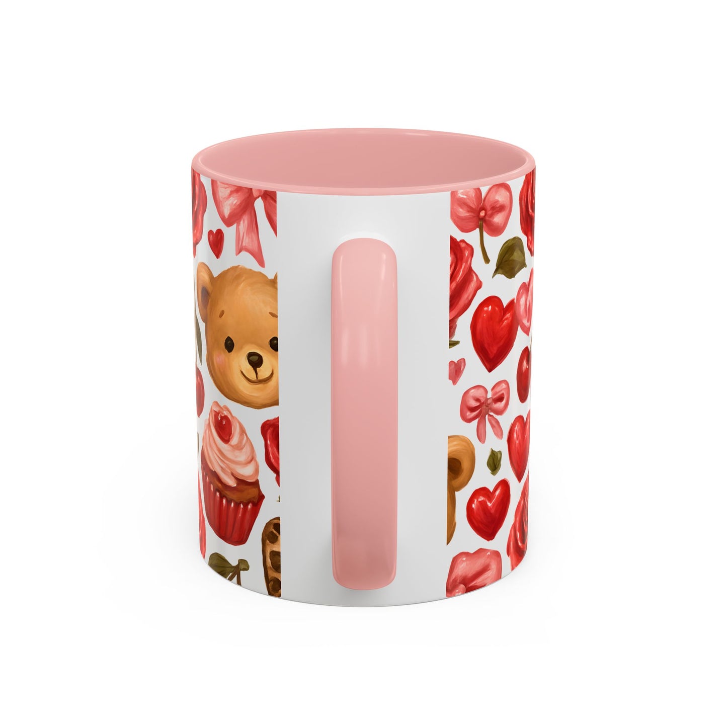 Inside colour mug - teddy bear pattern
