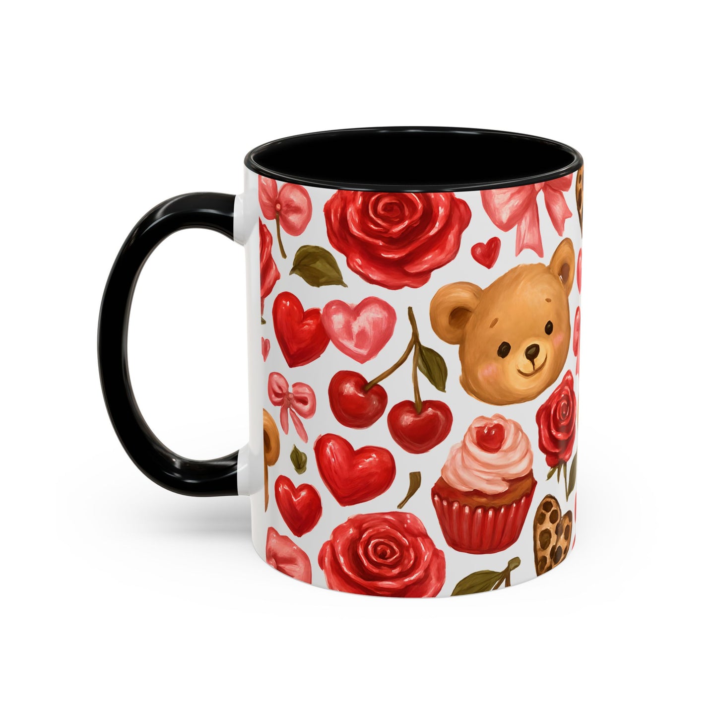 Inside colour mug - teddy bear pattern
