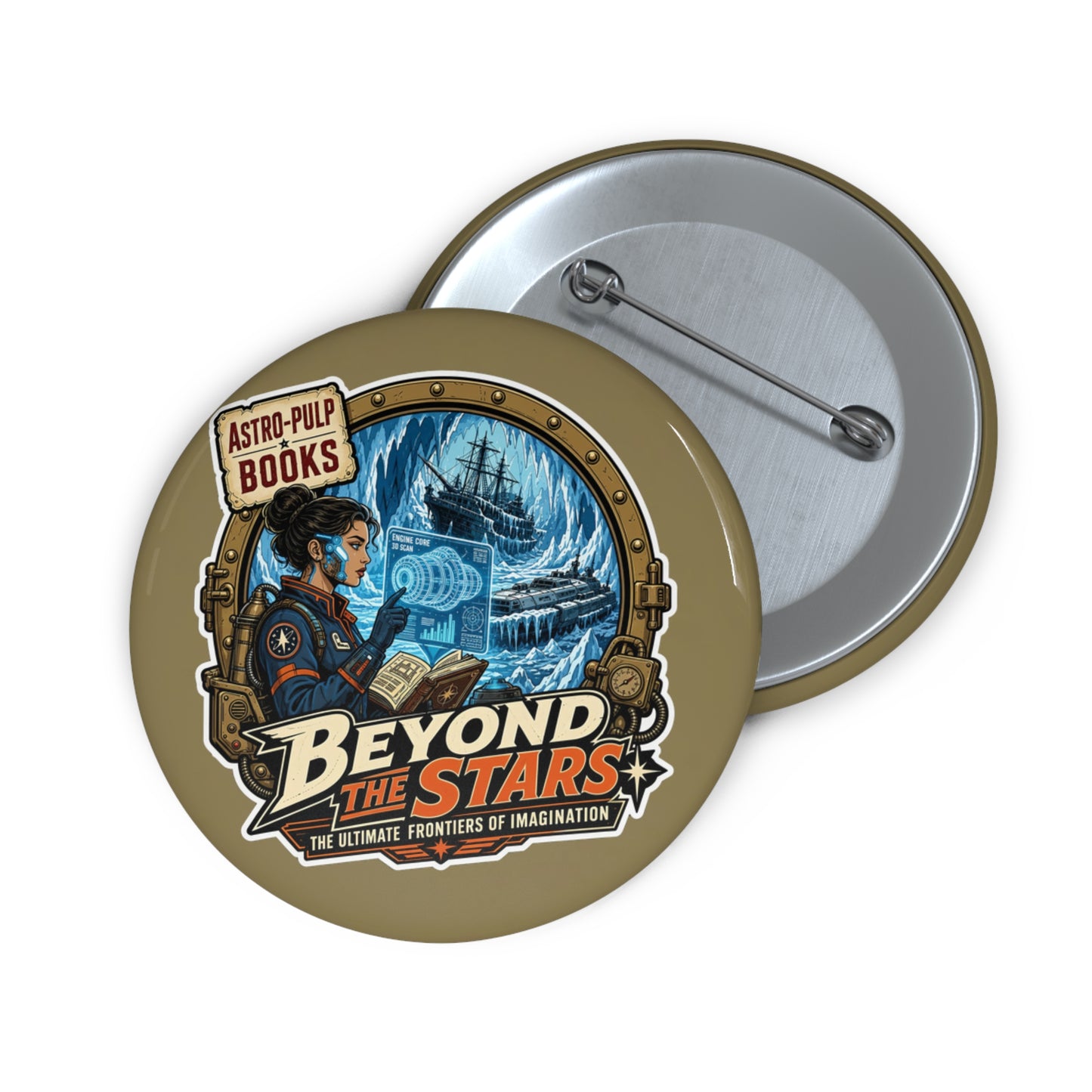How to style a dark academia and retro futurism sticker collection - button