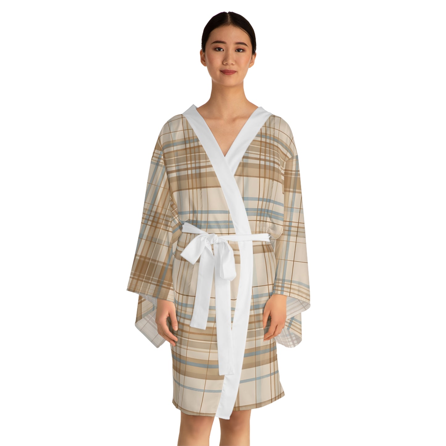 Kimono - Elegant Beige Tartan Seamless Tile