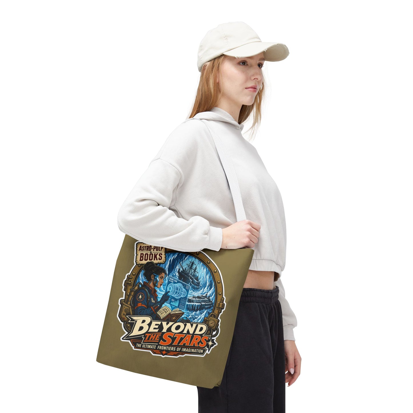 How to style a dark academia and retro futurism sticker collection - tote bag
