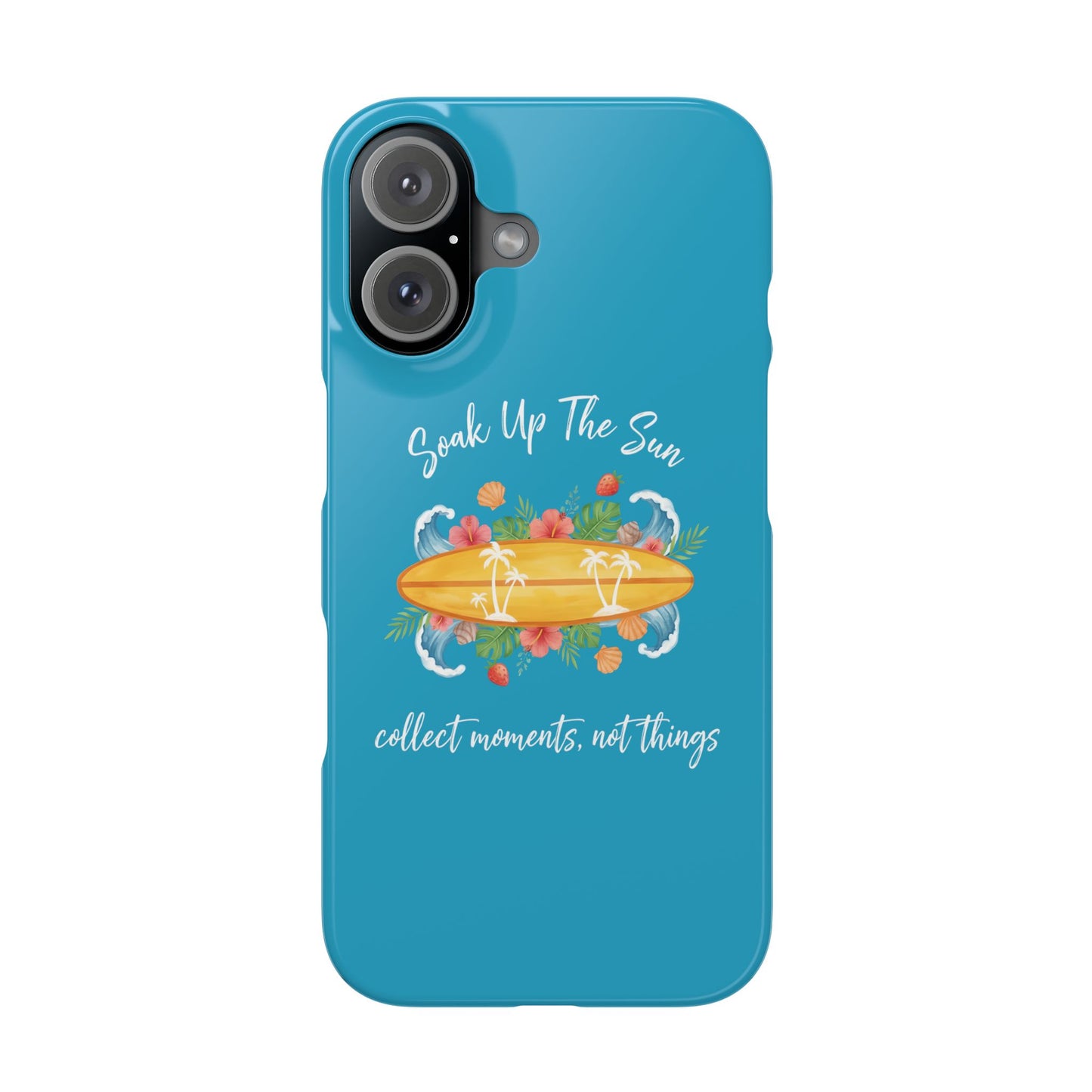 Slim iphone case - Tropical Surfboard Summer Quote Art