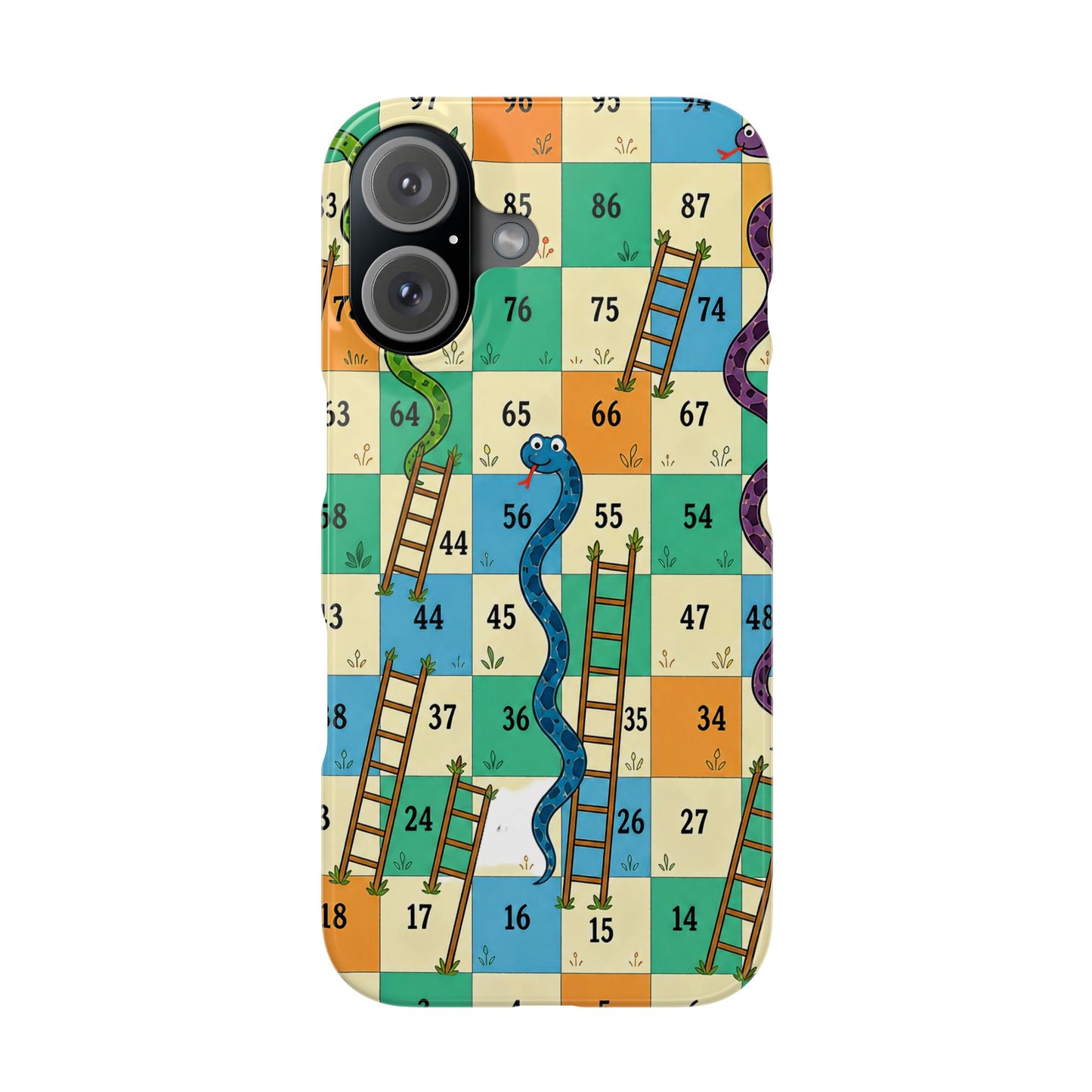 Printable Snakes and Ladders Board Game | Vibrant Cartoon Board Game iphone slim case Design