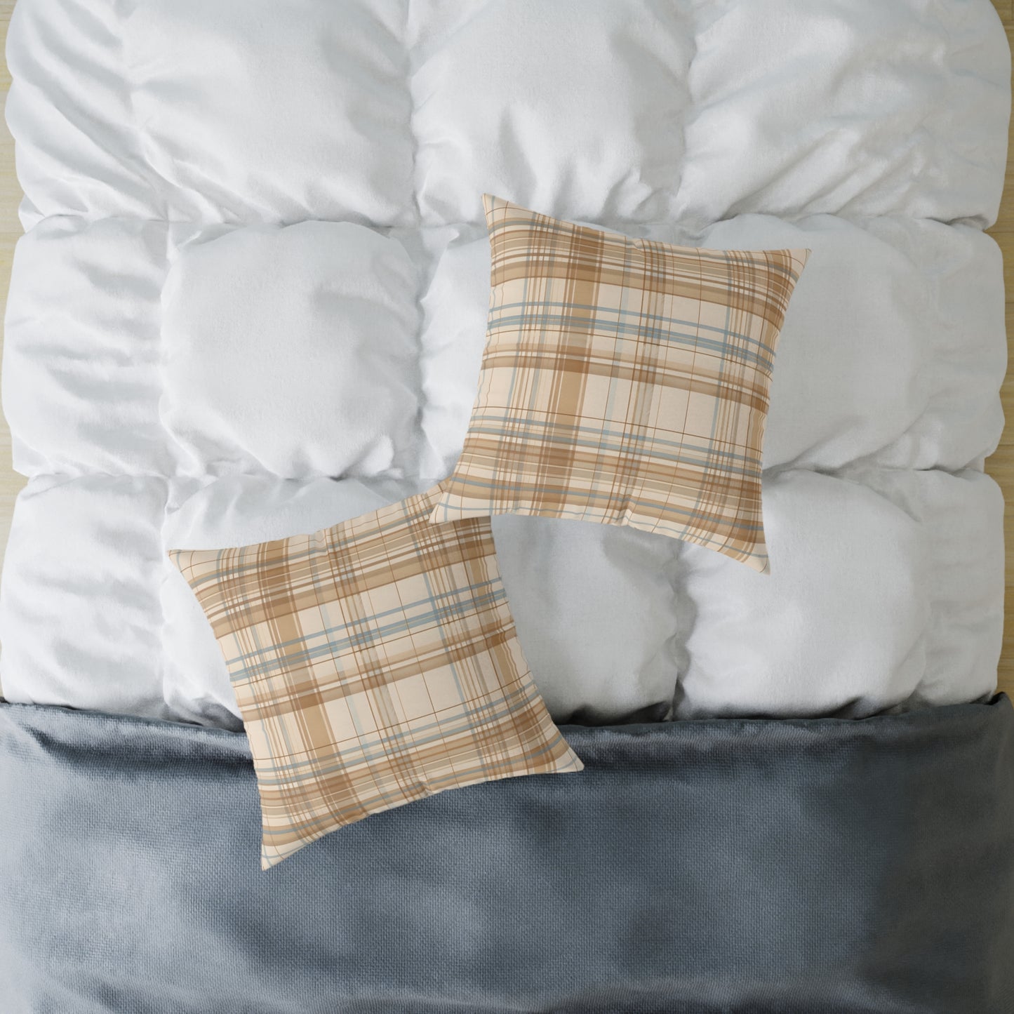 Throw Pillow –  Elegant Beige Tartan Seamless Tile