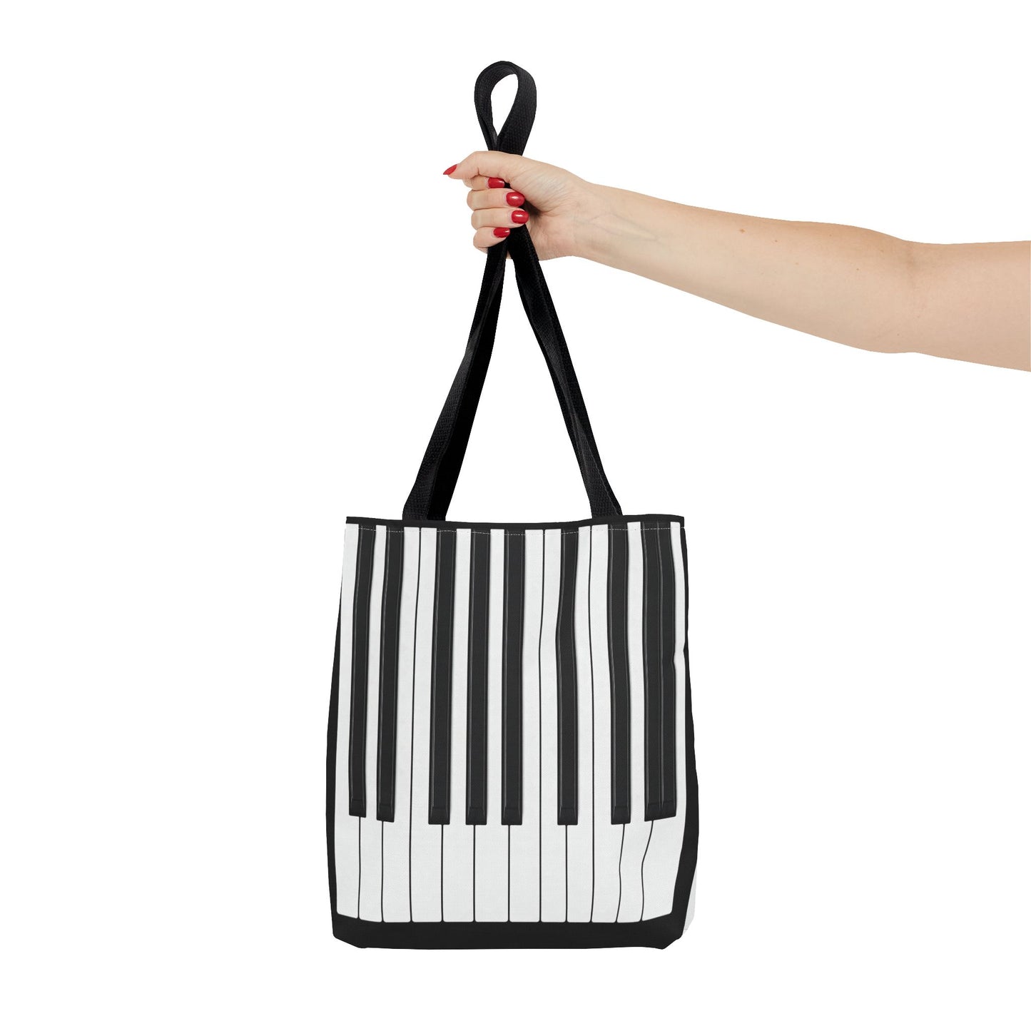Authentic Miniature Piano Keyboard Pattern tote bag- High-Contrast Minimalist Design for Pianists and Musicians .