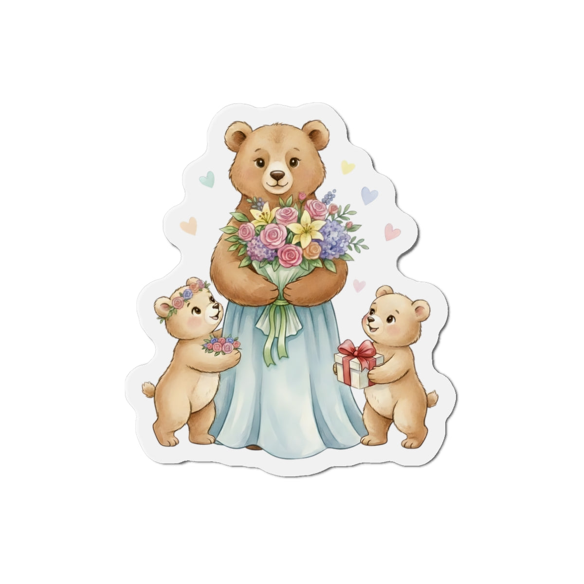 Die-cut - Cute Mother's Day Bears Illustration