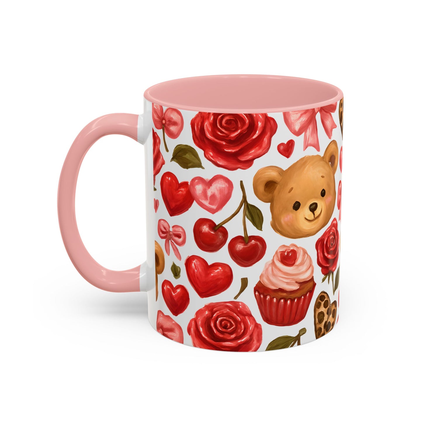 Inside colour mug - teddy bear pattern