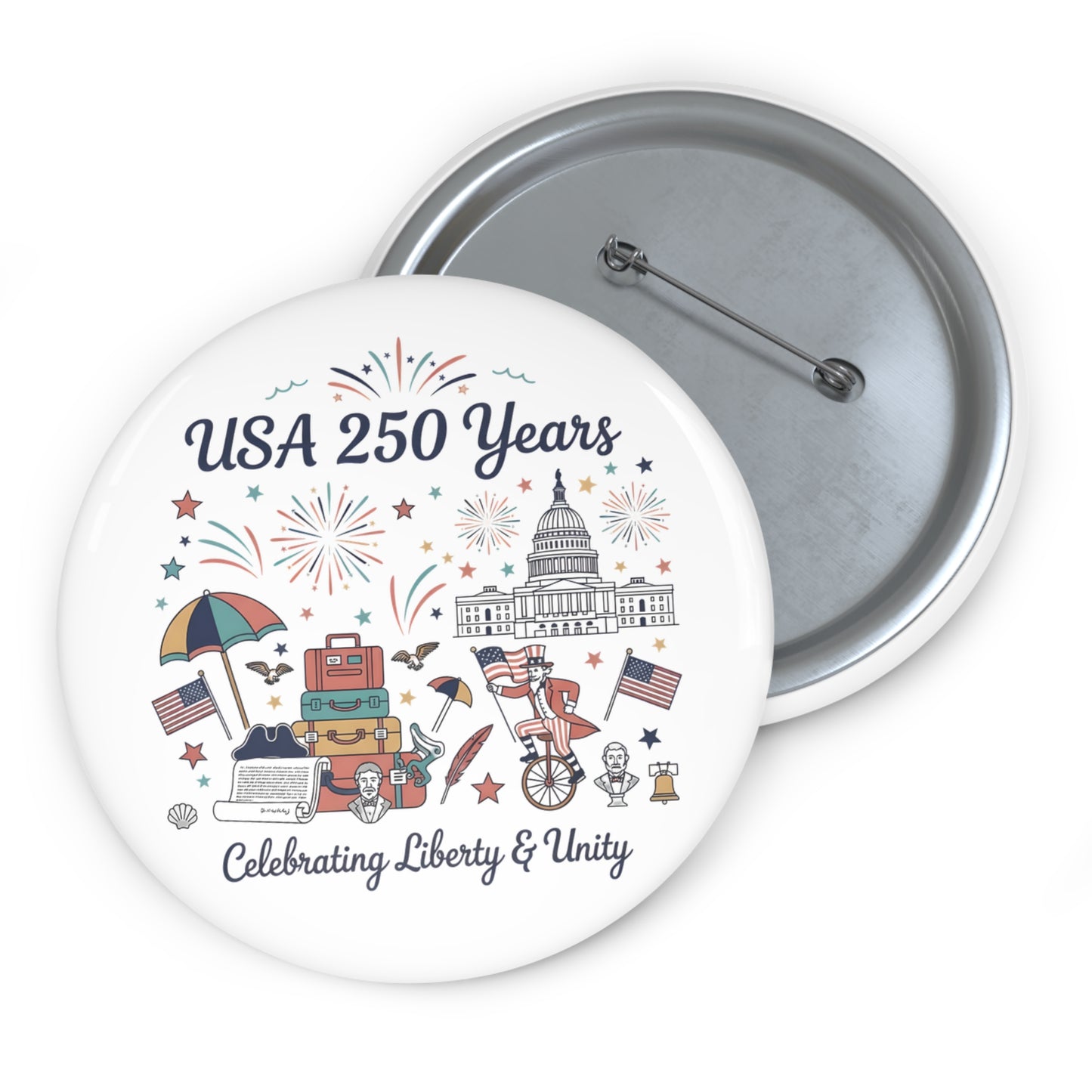 Pin button - Liberty and Unity Semiquincentennial Art