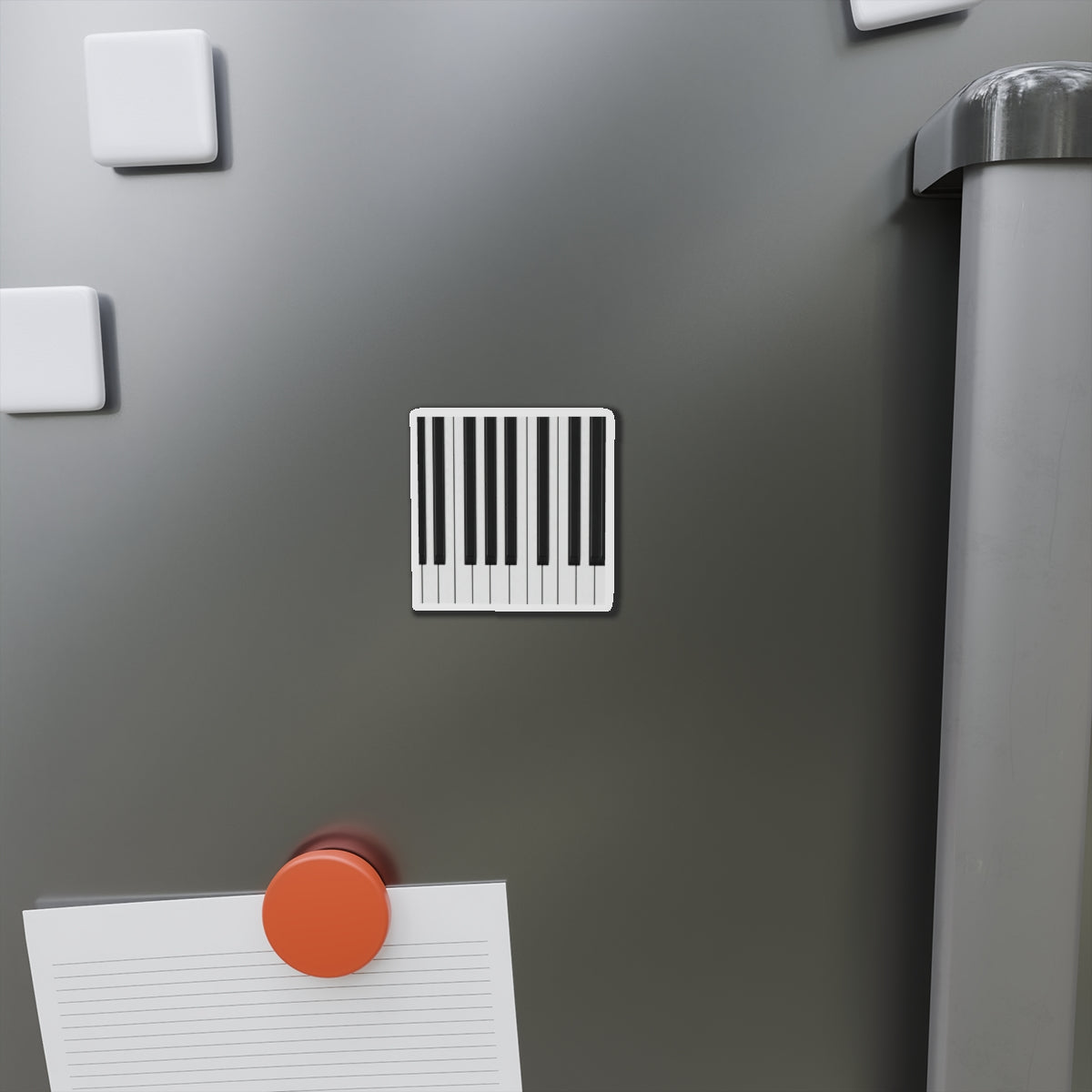 Authentic Miniature Piano Keyboard Pattern die cut magnet - High-Contrast Minimalist Design for Pianists and Musicians .