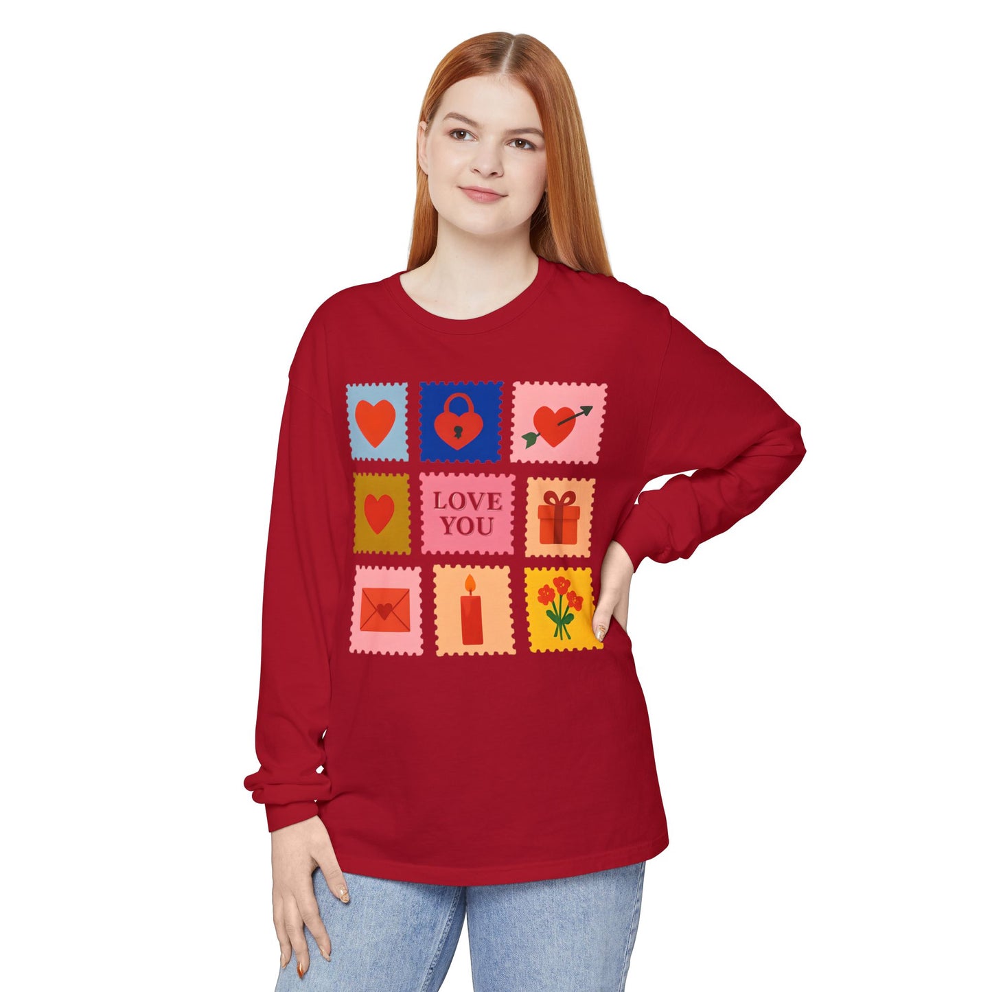 Long sleeves t-shirt - vintage Love stamps