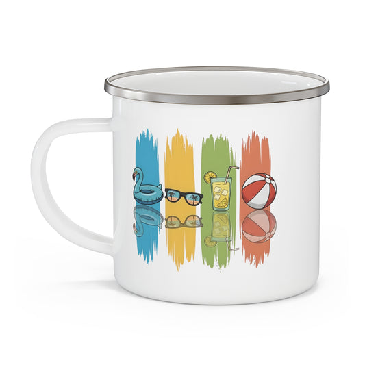 Enamel Camping Mug — Vibrant Summer 2026 Aesthetic Graphics