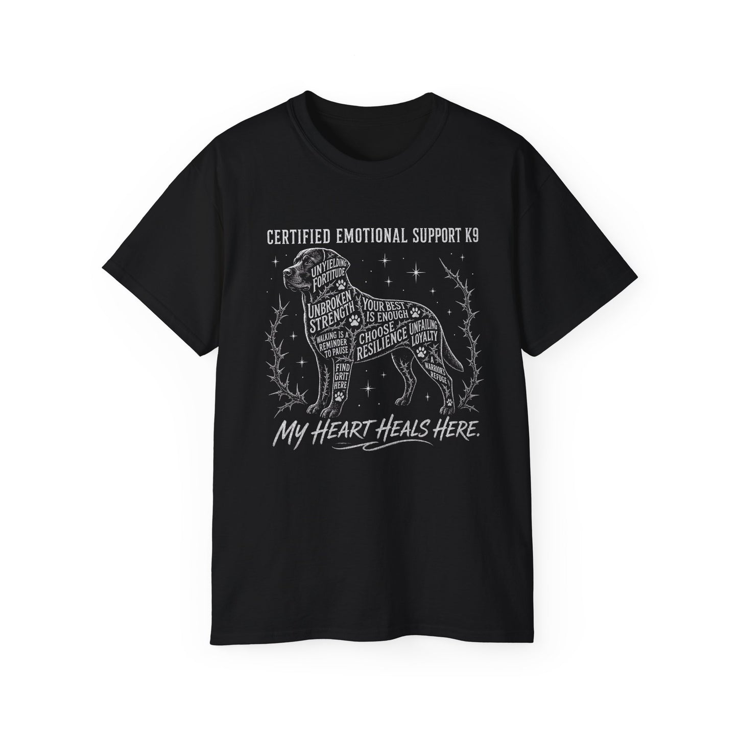 What is the Best Gift for Emotional Support Dog Owners? Certified K9 Chalkboard Art T-Shirt