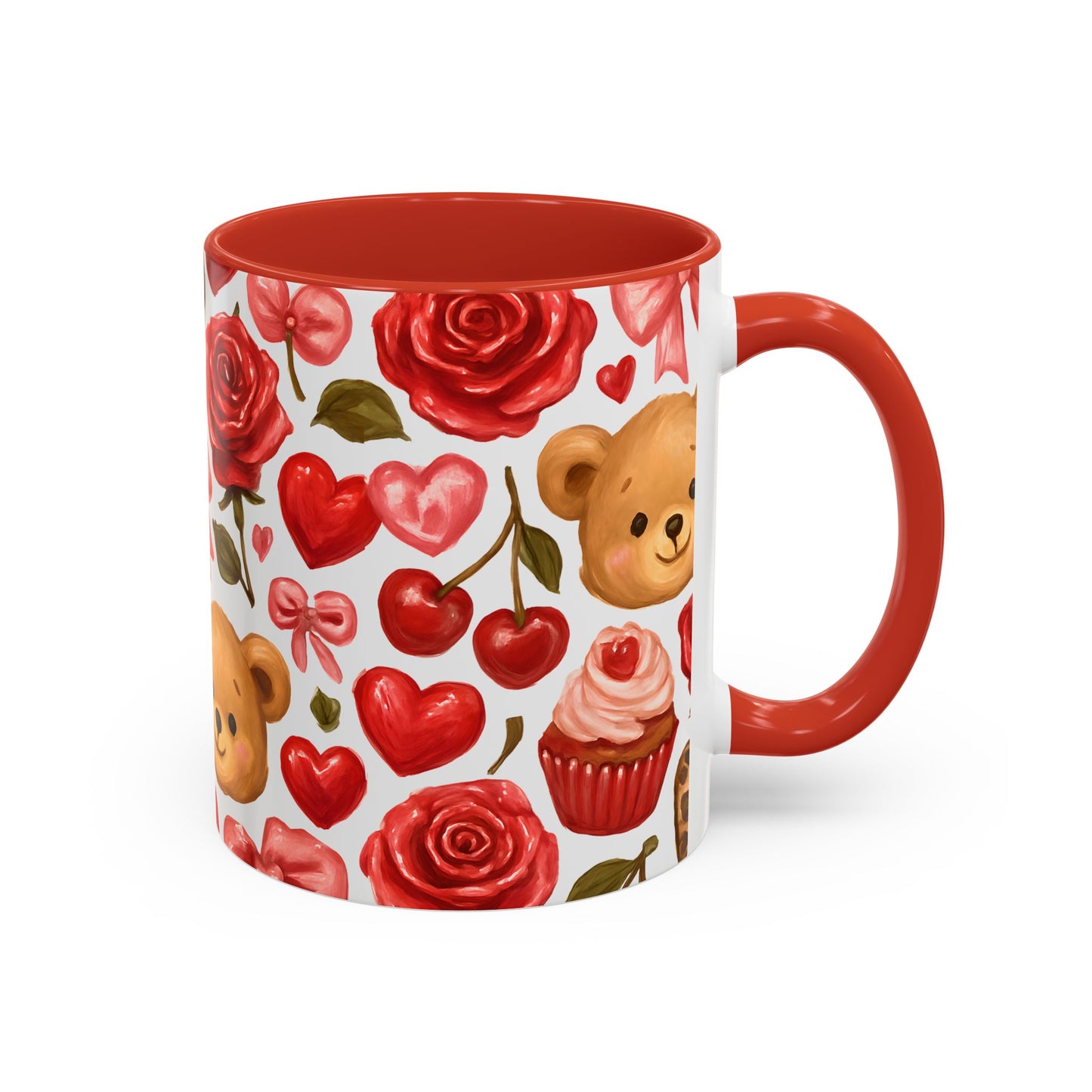 Inside colour mug - teddy bear pattern