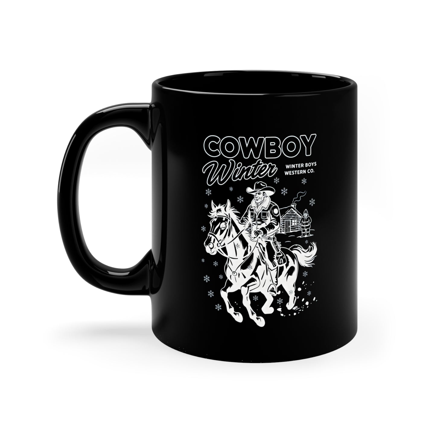 Black mug - cowboy's Winter authentic