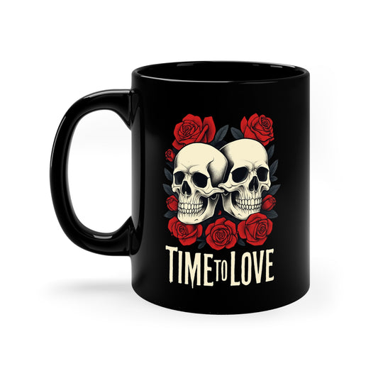 Coffee mug 11 oz - gothic skull love couples